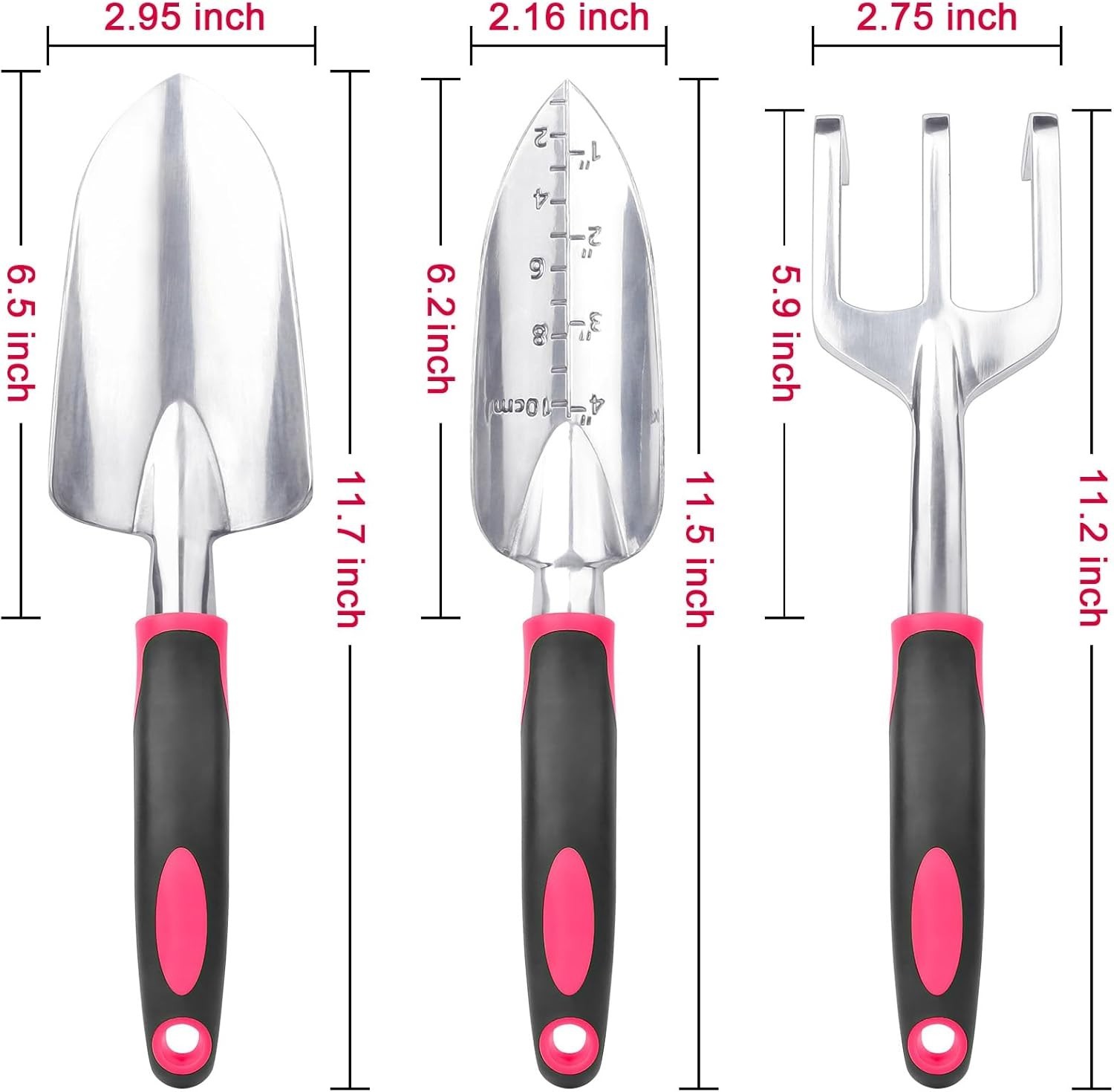 Garden Tools Set, 3 Pack Heavy Duty Gardening Tools Set Include Garden Shovel…