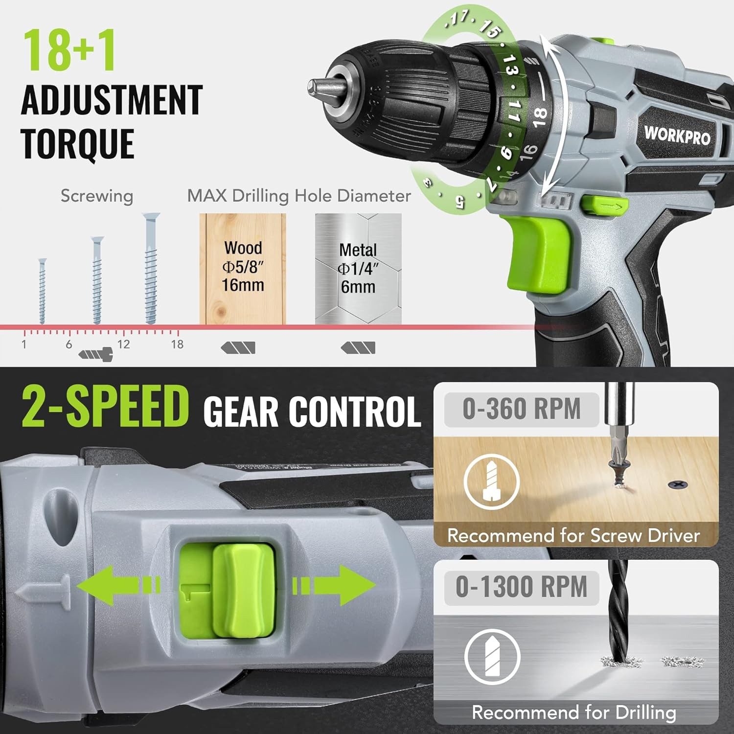 108Pcs 12V Cordless Drill Tool Kit Variable Speed Storage Box