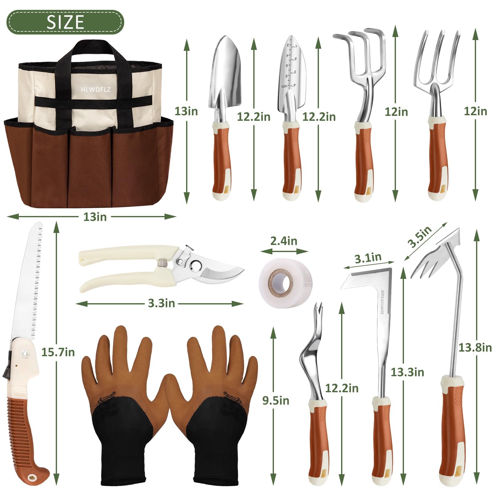 Garden Tool Set, 12 Pcs Heavy Duty Floral Gardening Tools Kit with Gardening …