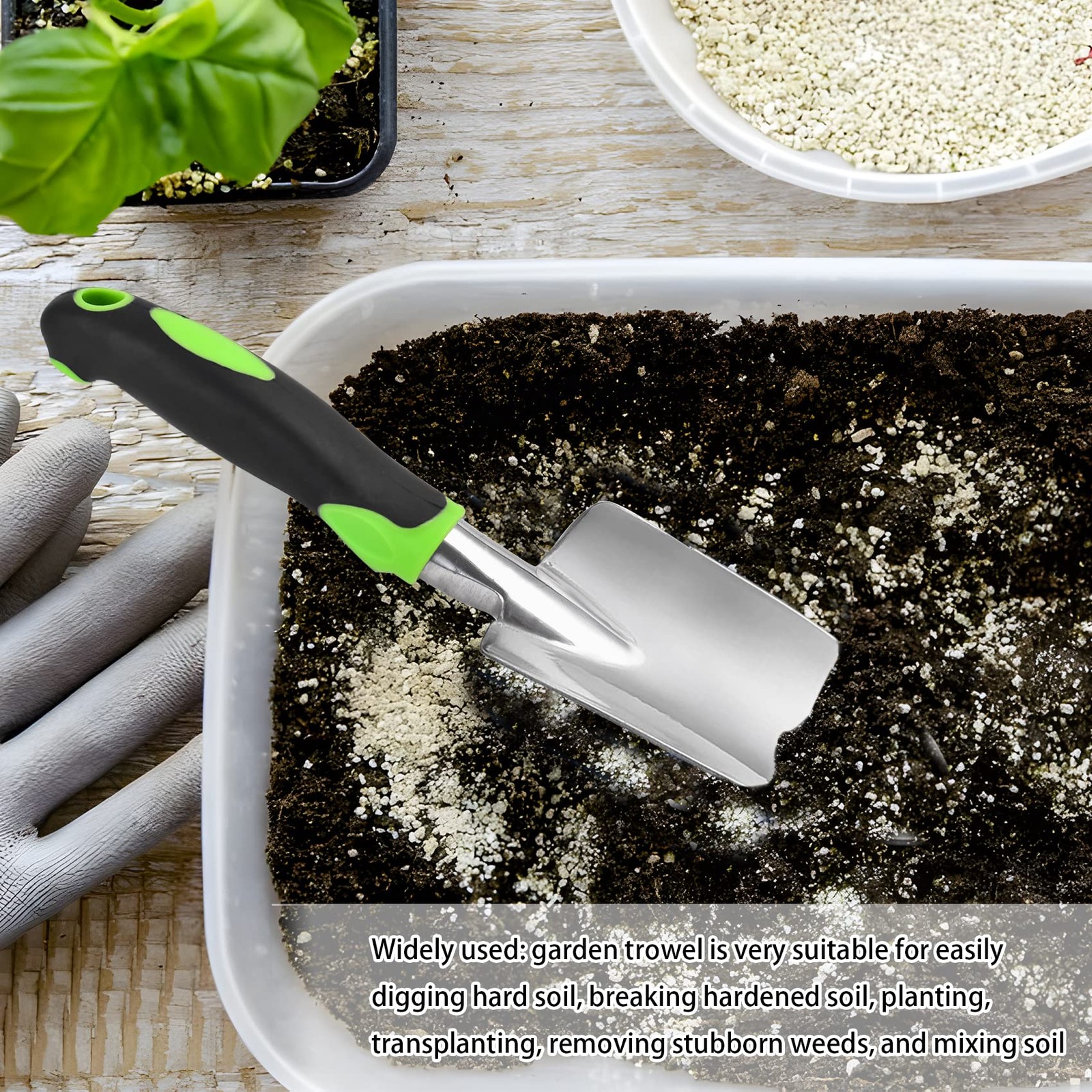 Garden Shovel Hand Trowel Mini Shovel Garden Tools Cast-Aluminum Heavy Duty G…