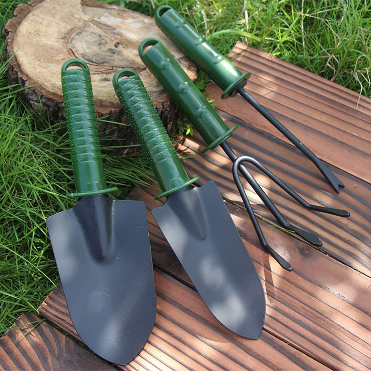 4pcs Garden Tools Set Trowel Rake Shovel Heavy Duty Metal Outdoor Ergonomic