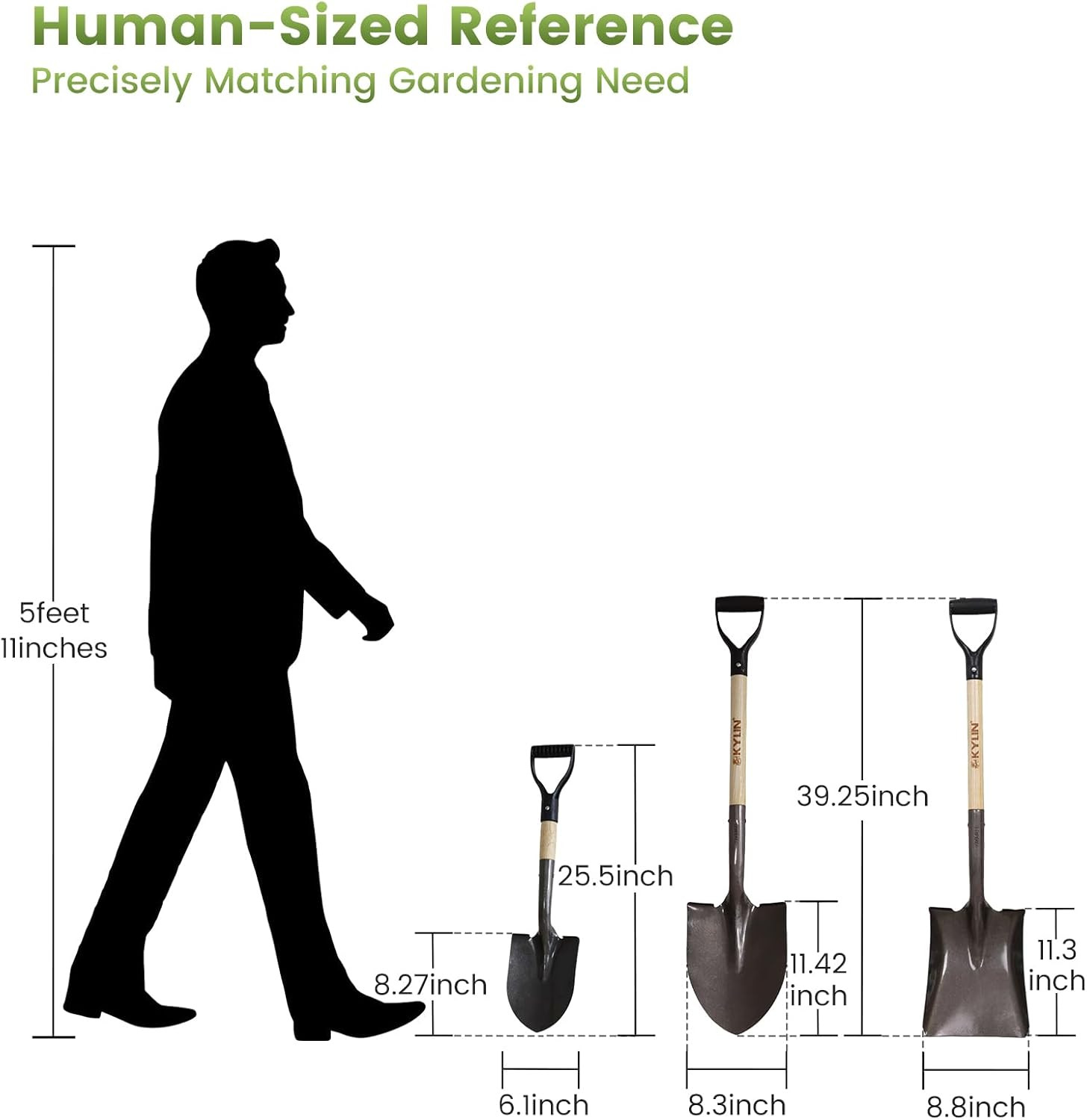 Multi-Purpose Garden Spade Shovels Set for Digging and Transfer with Durable Har
