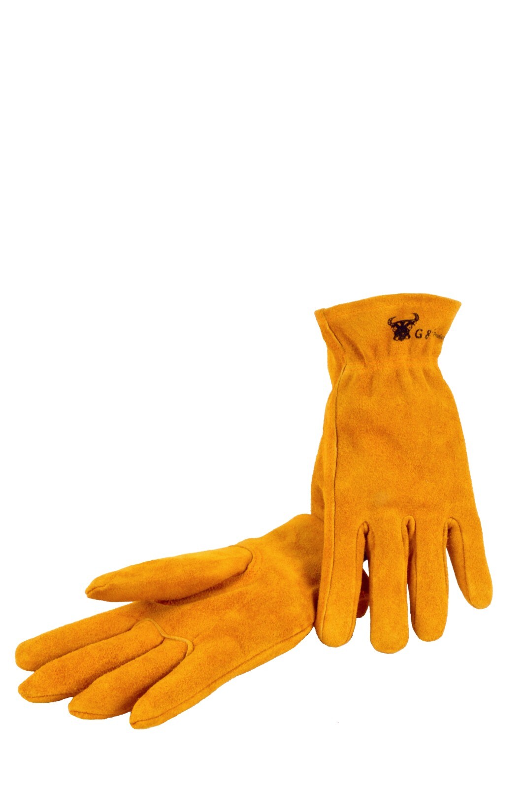 G & F 5013 JustForKids Leather Kids Garden Work Gloves Elastic Back Brown 1 Pair