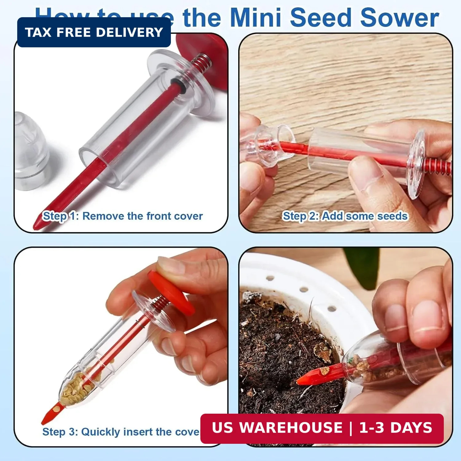 7-Piece 10inch Seed Spacing Set, Seed Planter Tool, Handheld Gardening Tool with