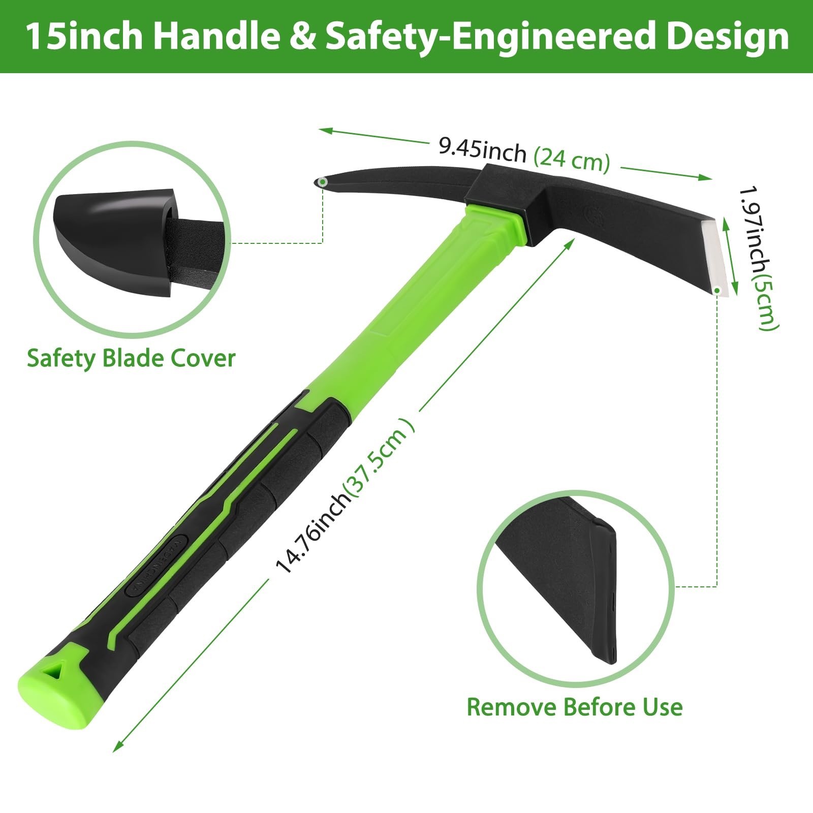 15inch Gardening Pick Durable and Comfortable Handle Garden Tool for Flower W…