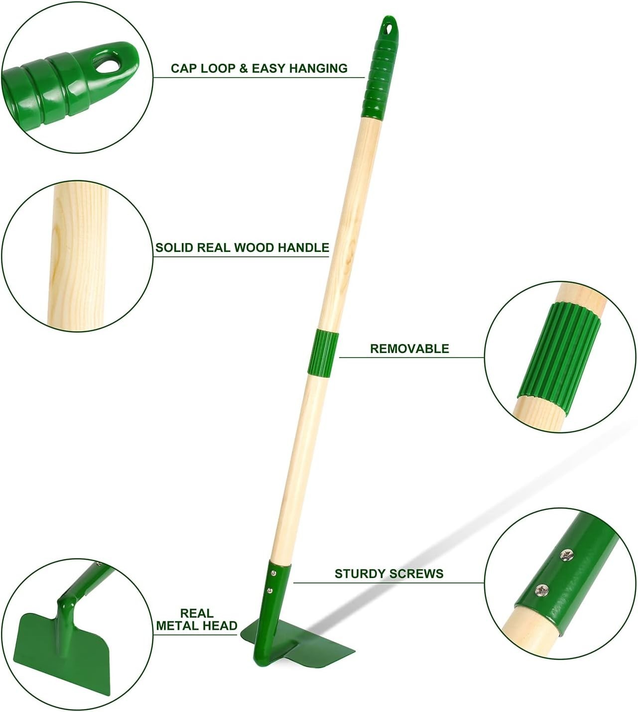 7PCS Kids Gardening Tool Set with Wheelbarrow Shovel Rake Outdoor Toy Green
