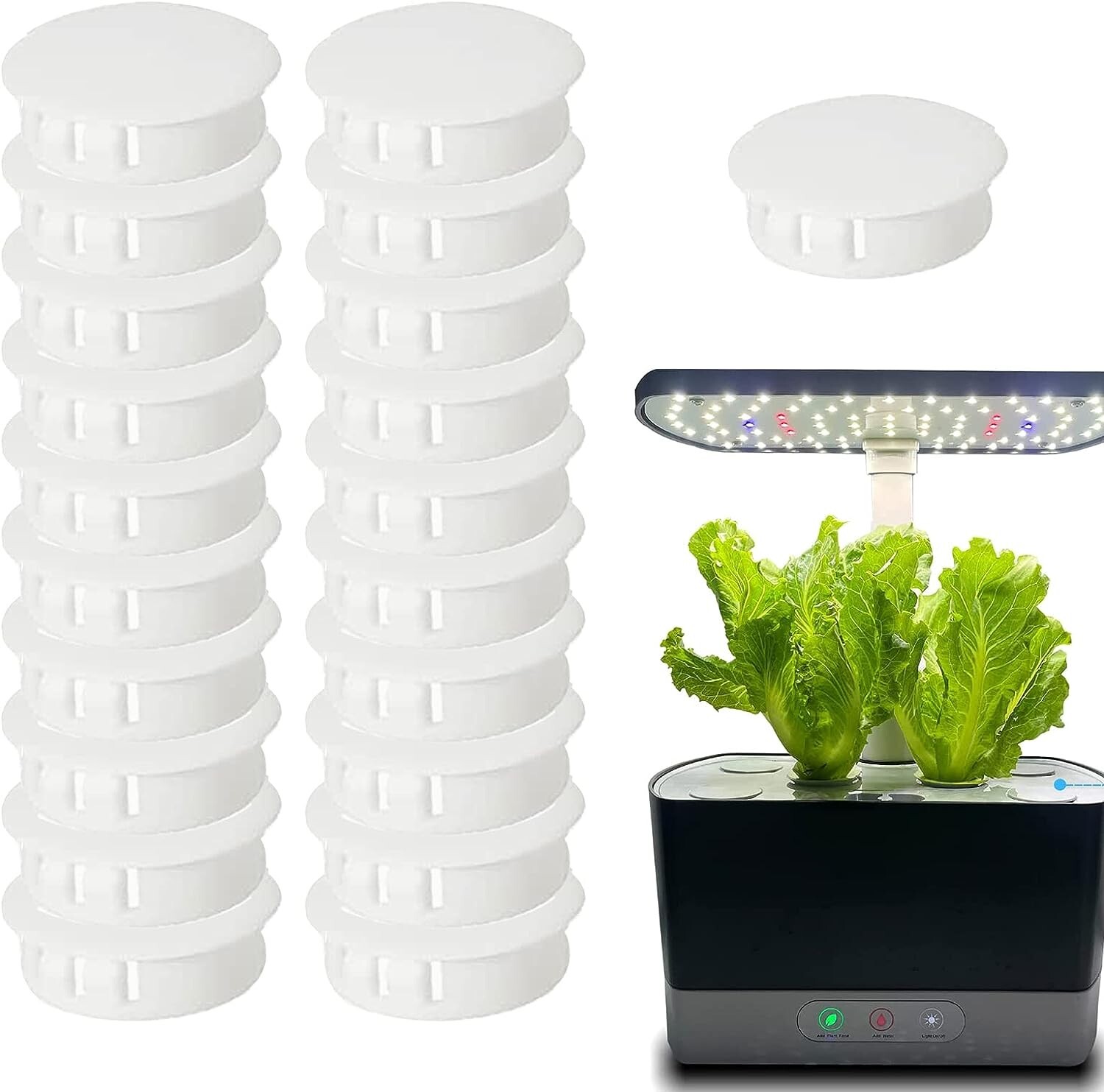 Plant Spacer Kit Compatible with Aerogarden Spacer Lid Cap, White, 20 Pack
