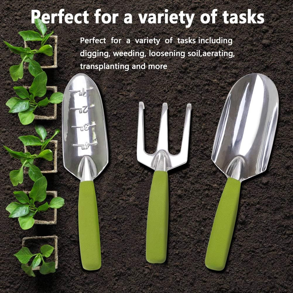 Garden Tools Set with 3 Aluminum Gardening Tools, 1 Pruning Shear, 1 Mister Spra