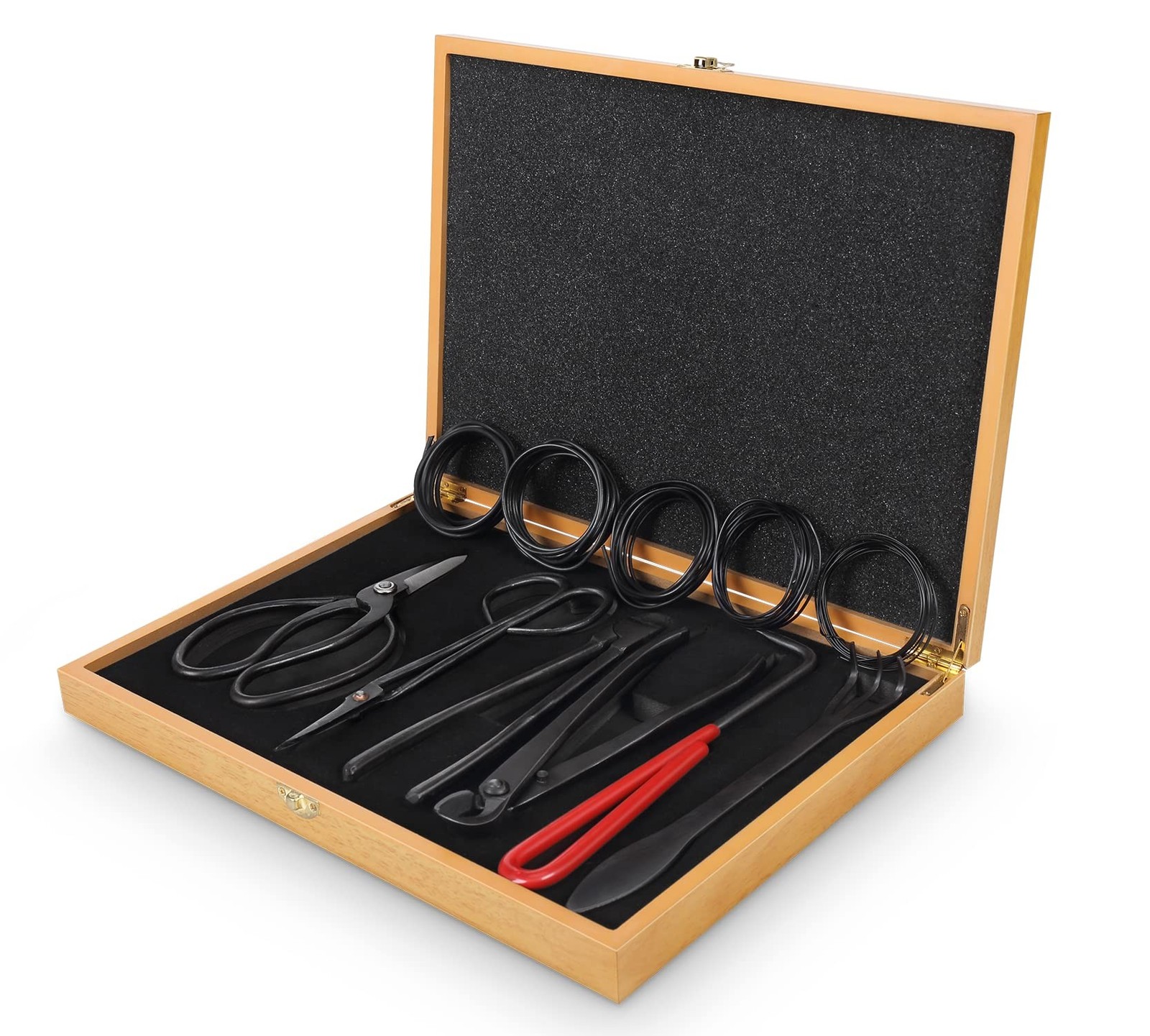 Bonsai Tools Set with Wood Box 12PCS Heavy Duty Bonsai Tree Kit, Trimming Sci…