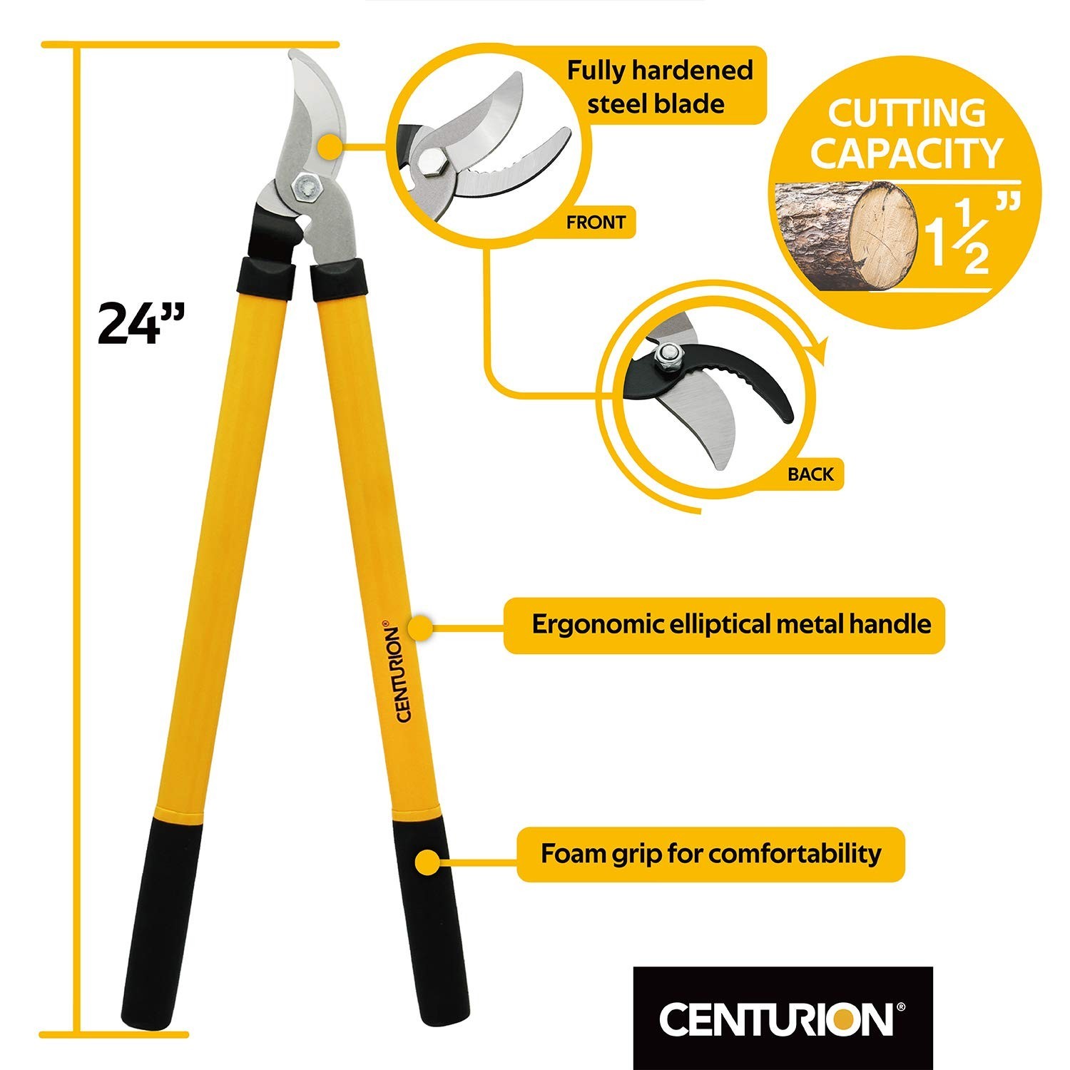 Centurion 1222 3-Piece Lopper, Hedge Shear & Pruner Combo Set, Heavy Duty Tre…