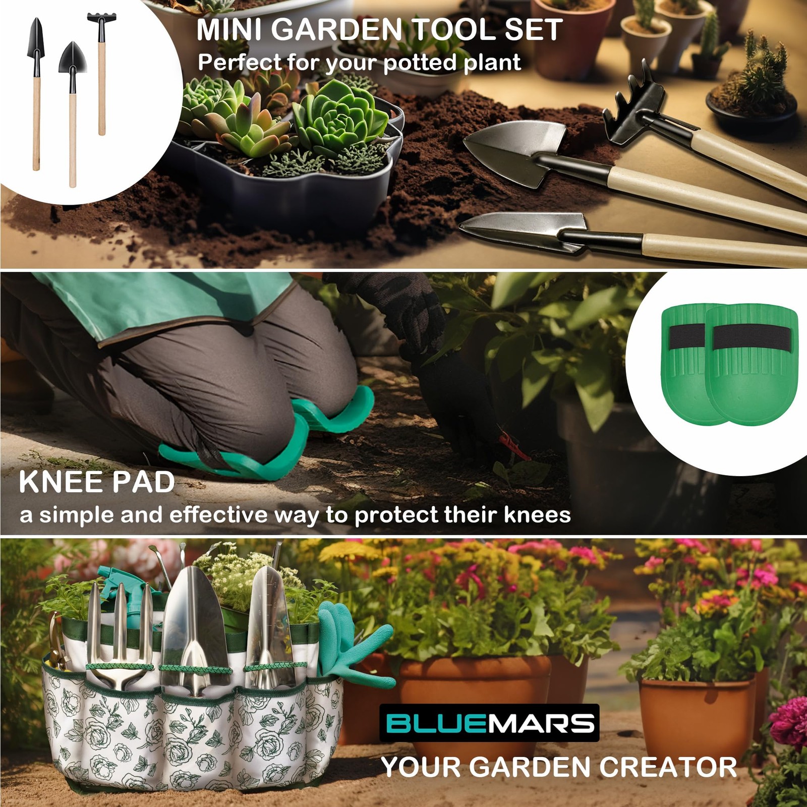 Gardening Hand Tool Kit 14pcs Heavy Duty Stainless Steel Garden Tool Set With Fl