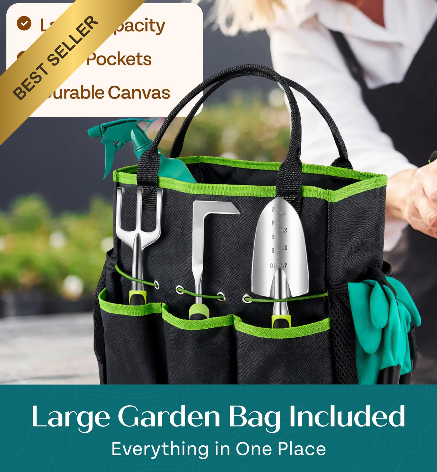 Heavy Duty Gardening Tools – Gifts for Women, Men, Mom, Dad – Green