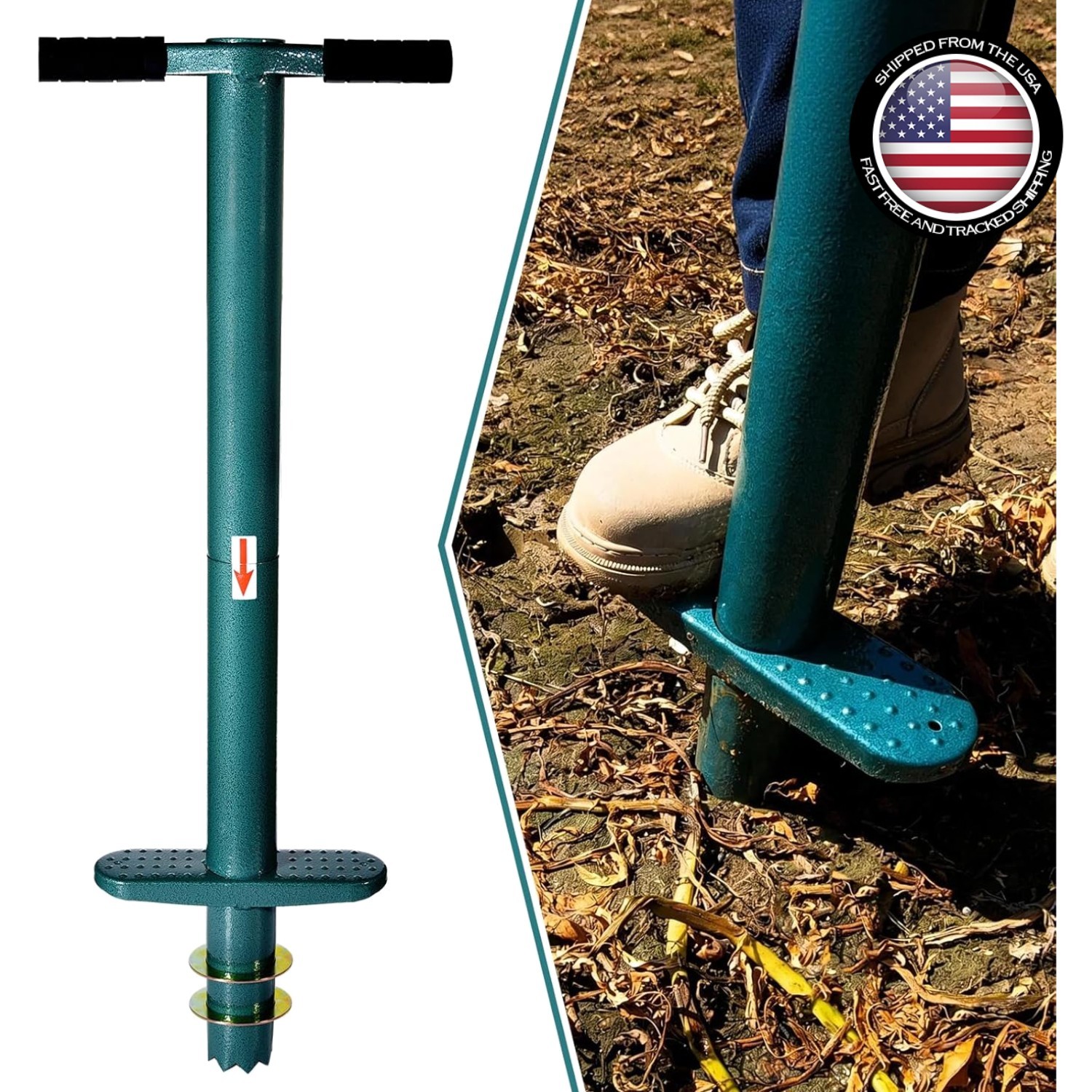 Sod Plugger Bulb Planter Planting Tool, Easy to Assemble Garden Trasnplanter wit