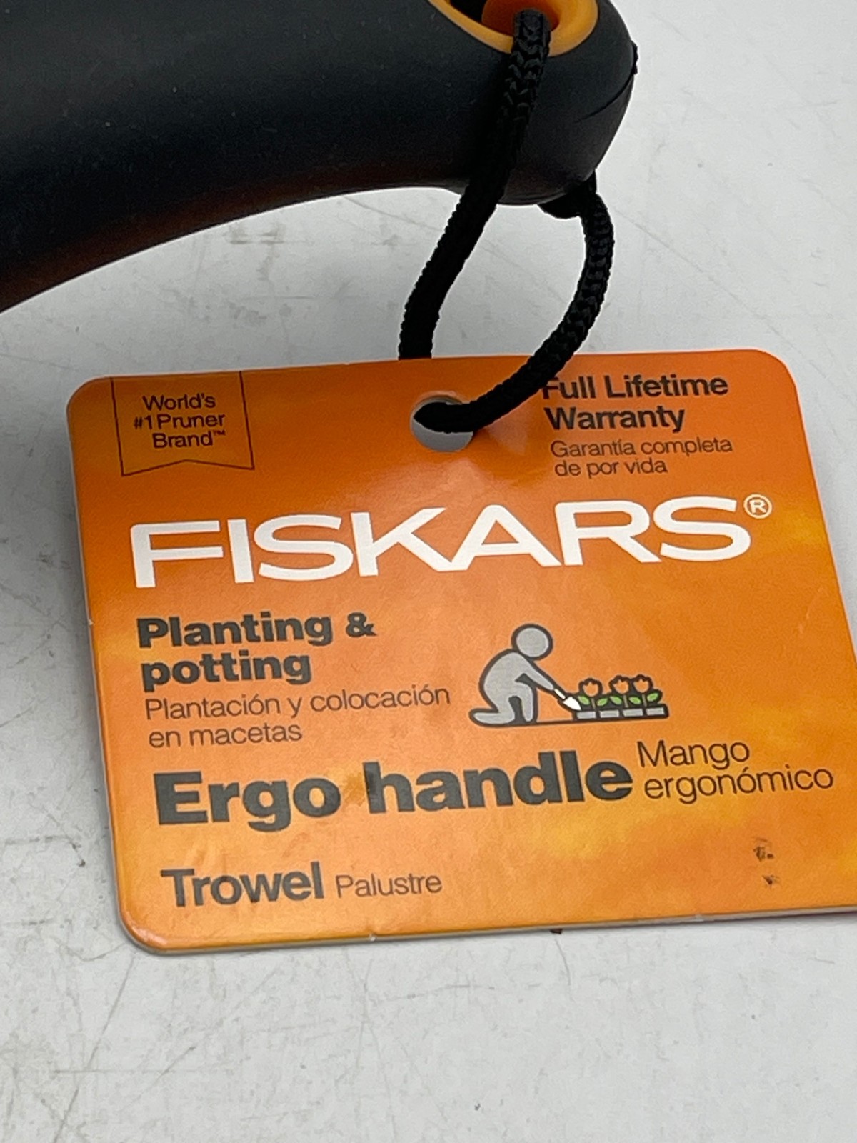 Fiskars Trowel Ergo Handle Planting & Potting Gardening Tool Black Orange New