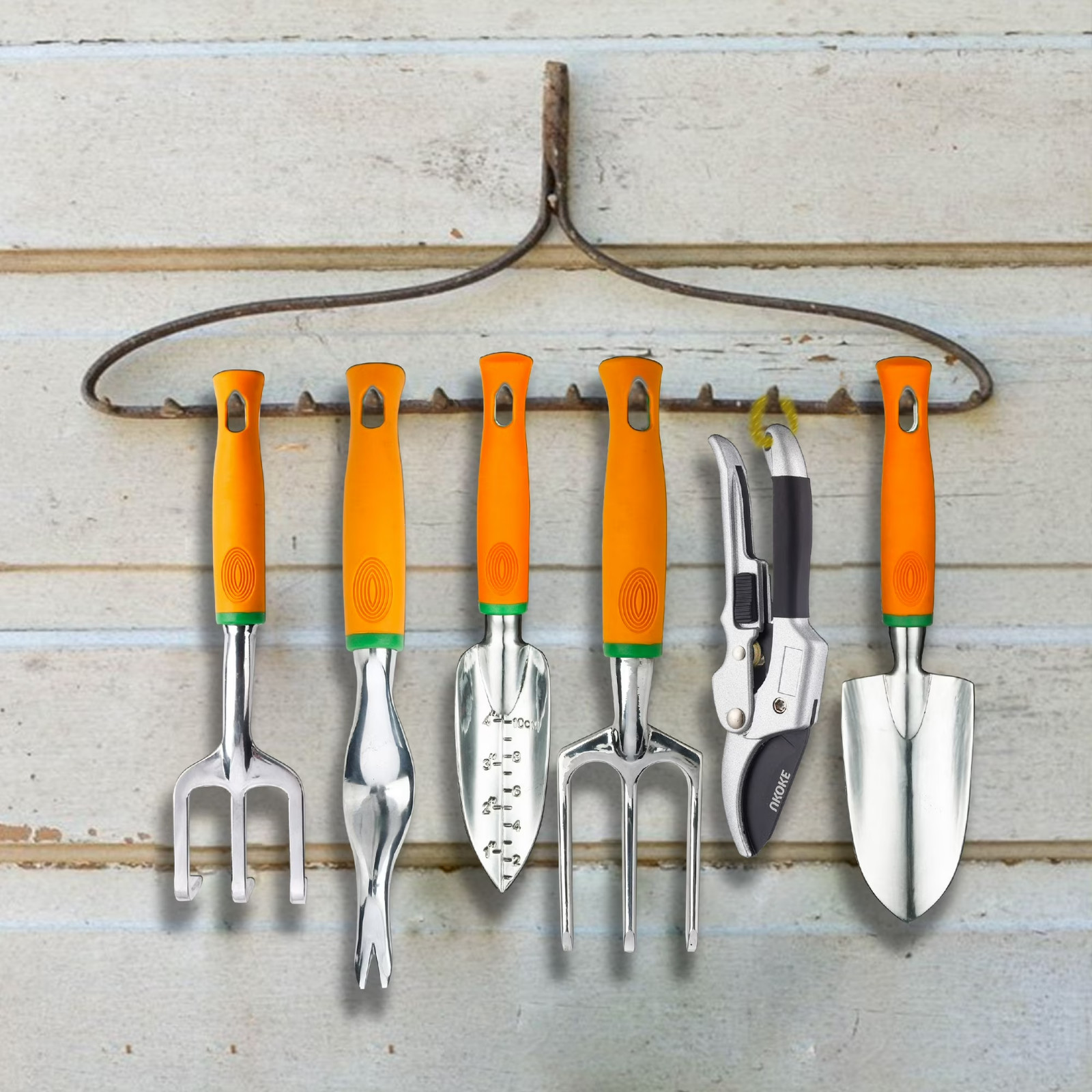 Garden Tools Set 12 Piece Aluminum, Gardening Apron with Storage Pocket