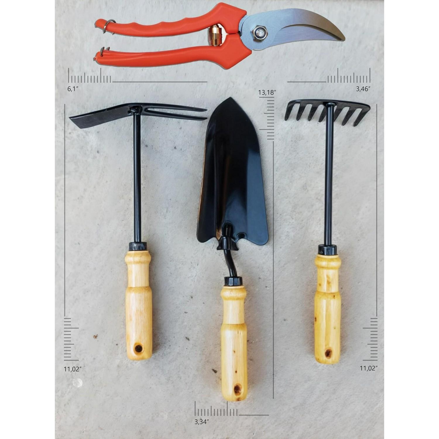 Handcrafted Garden Tools Set – Durable 8mm Axon Iron Spade, Anchor And Harrow 7