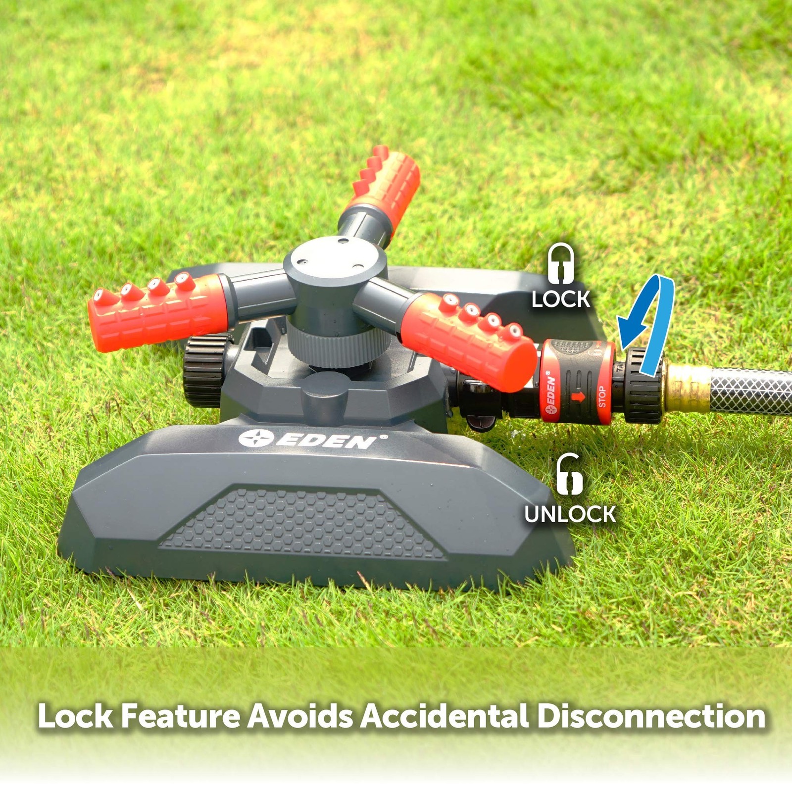 Eden 94120 Automatic Rotating Lawn and Garden Sprinkler for Yard, Large Area …