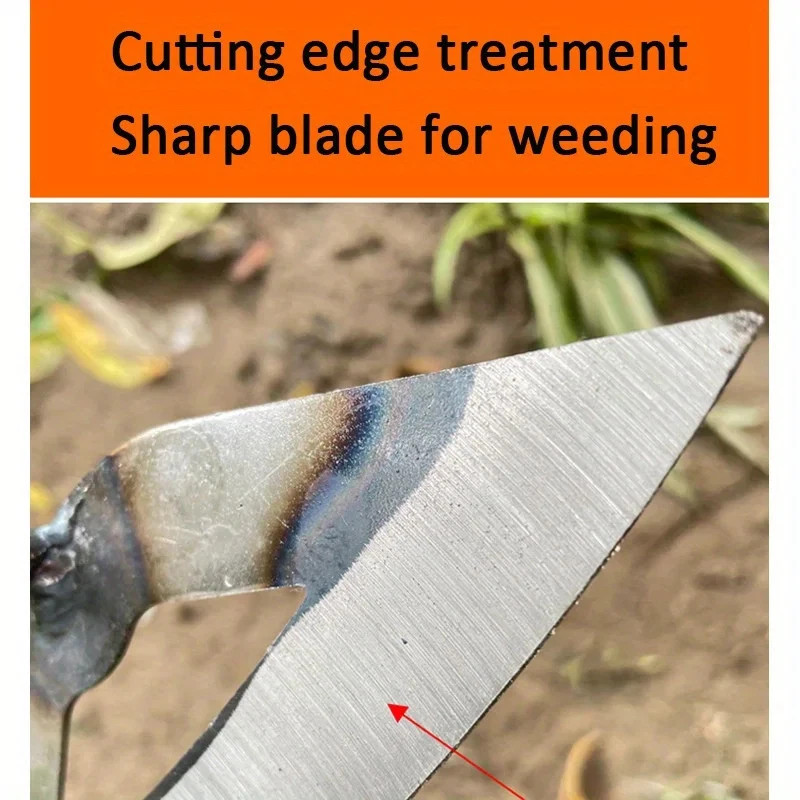 Premium All-Steel Hardened Hollow Hoe – Handheld Weeding Rake Durable and