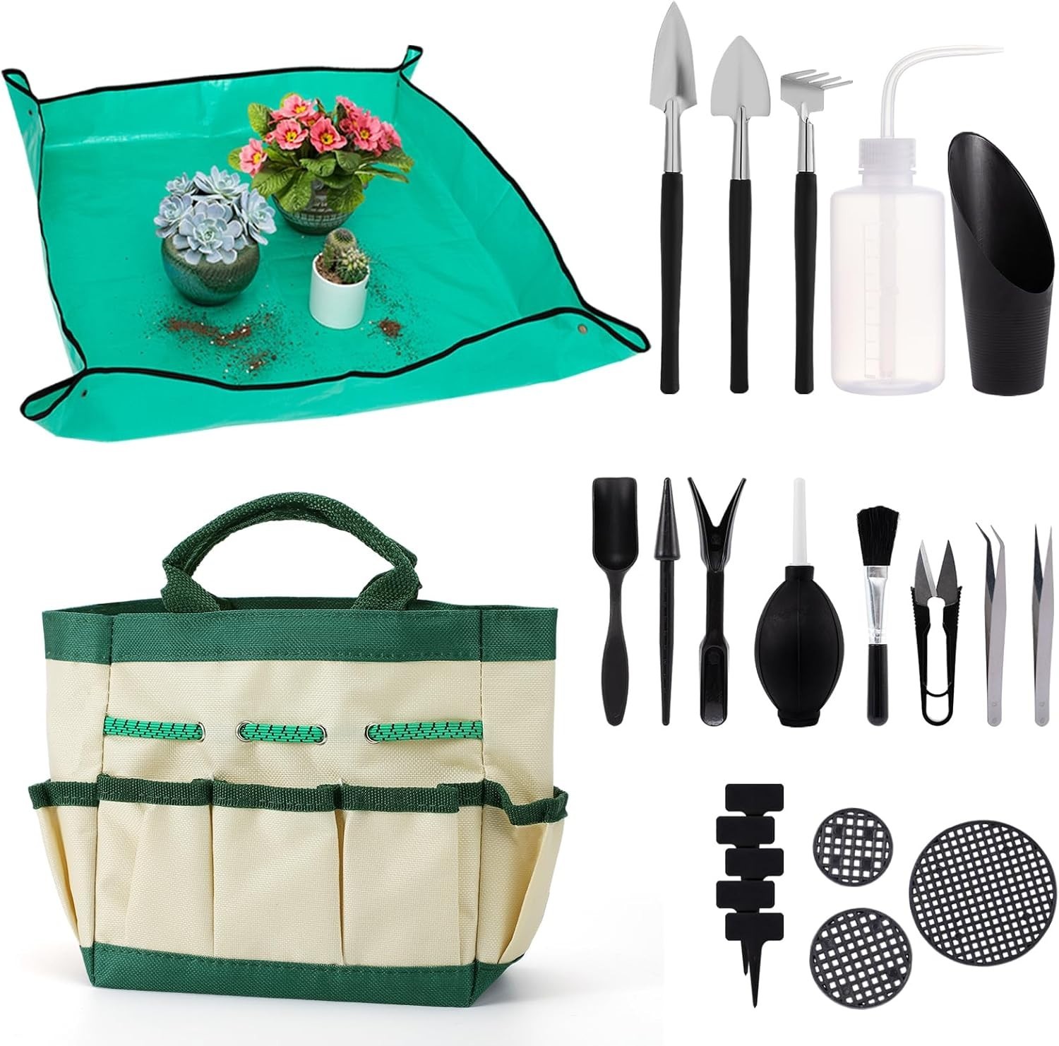 Succulent Gardening Tools Set – 44pcs Green Kit for Women