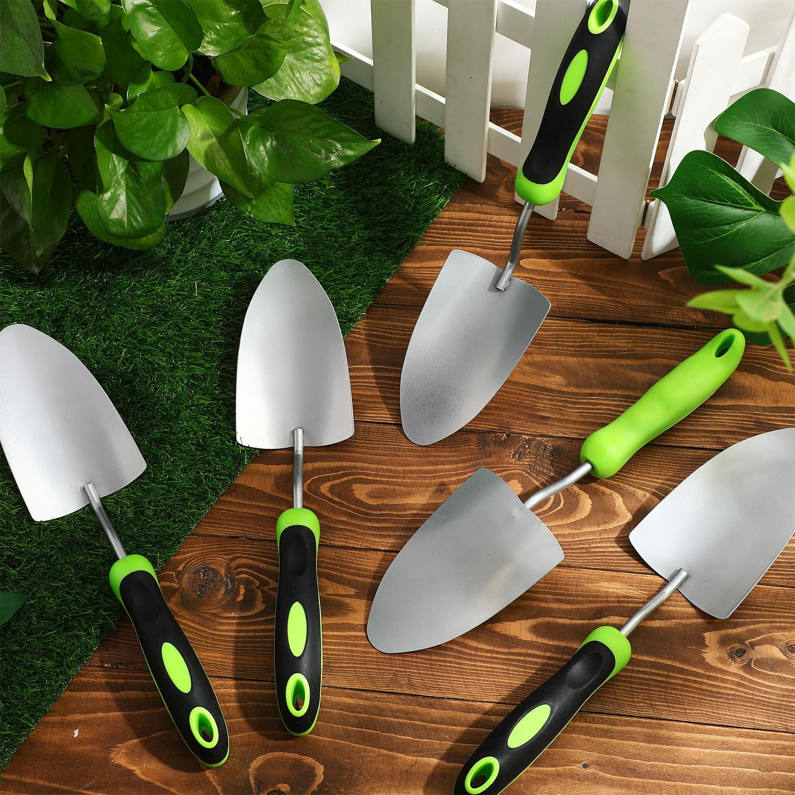 16 Pcs Heavy Duty Garden Trowels Set – Aluminum Shovels with Soft Handles