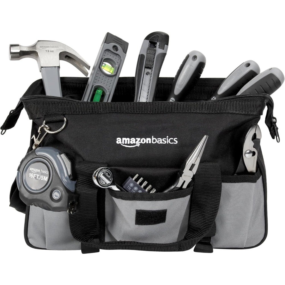 65Pcs Home Repair Tool Kit SAE Metric Socket Set Storage Bag