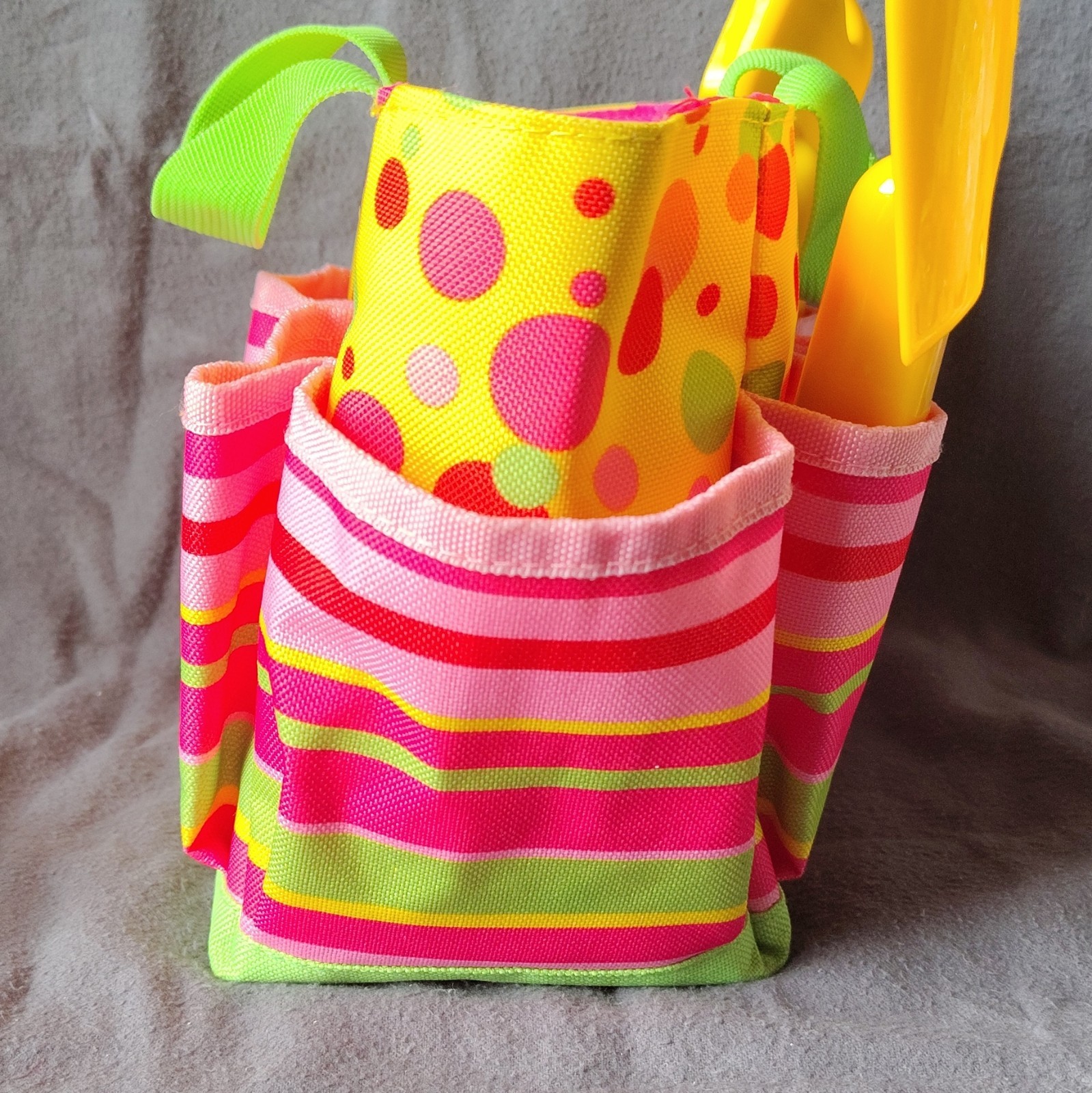 Melissa & Doug Blossom Bright Tote Garden Hand Tool Set 3pc Pink Yellow Green