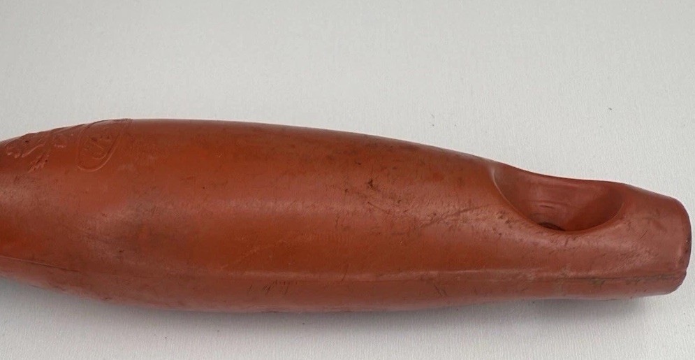 Vintage 3-Tine Garden Hand Cultivator Red Plastic Handle Rusty Steel