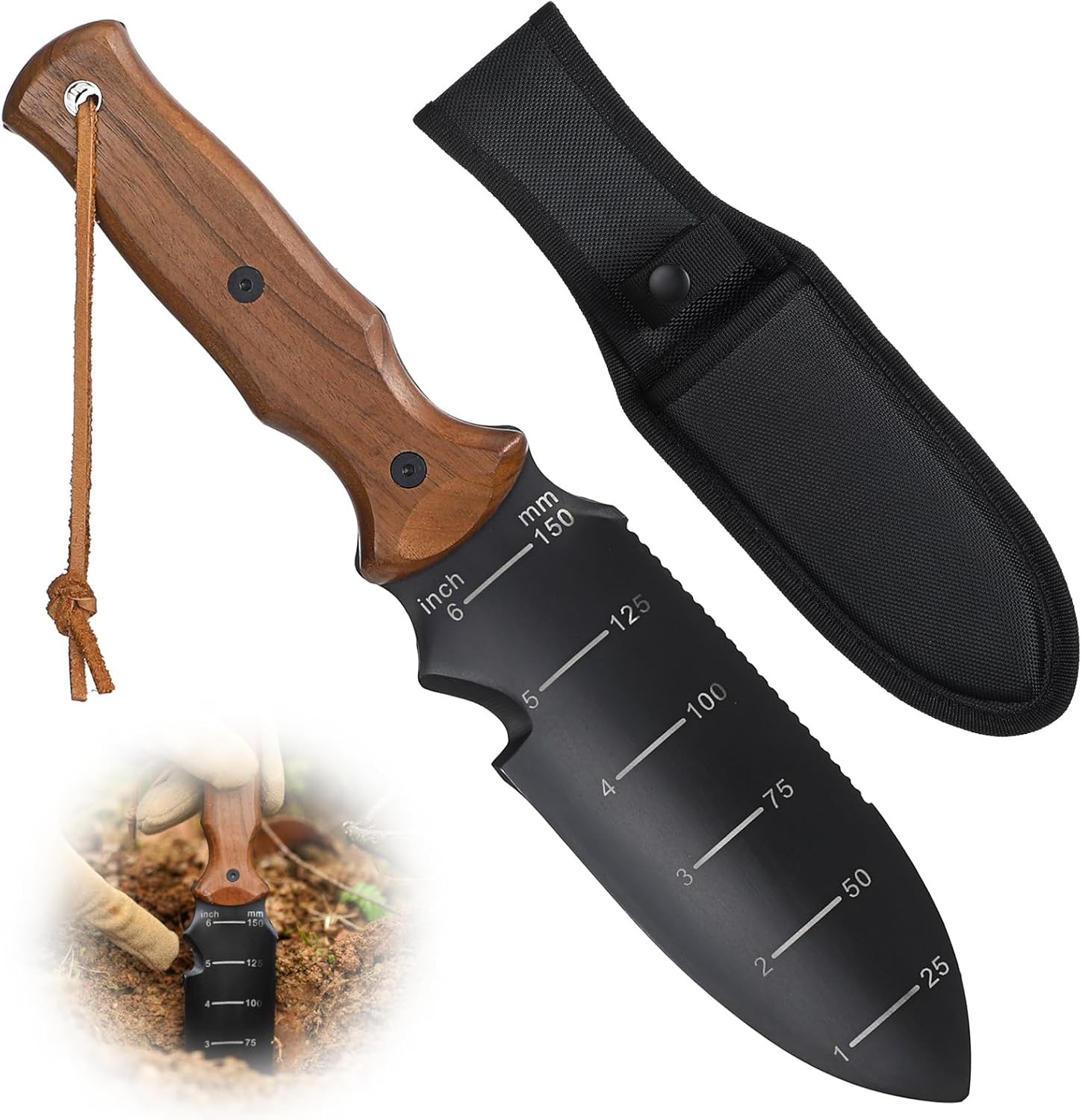 Hori Hori Garden Knife, Garden Tools Trowel with EDC Sheath, Gardening Tools for
