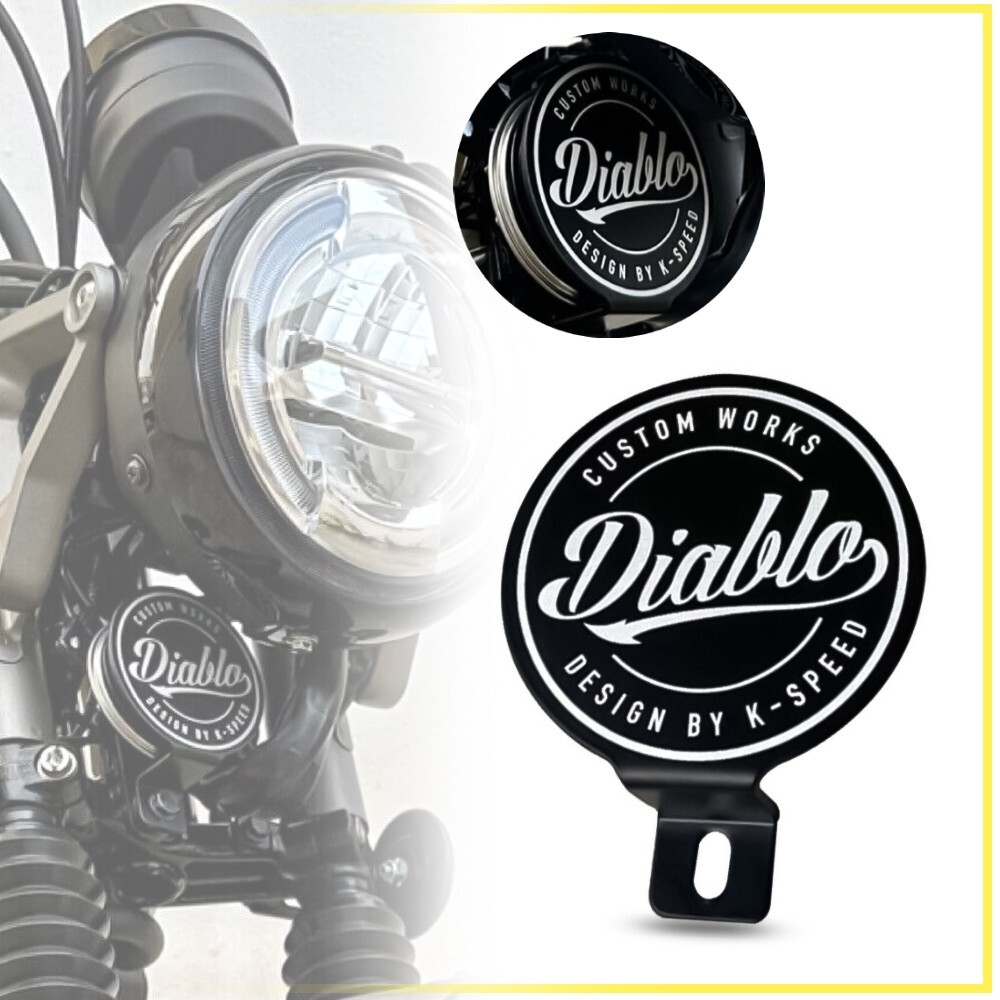 FOR HONDA CT125 2020-2023 DIABLO BLACK LOGO HORN COVER ALUMINUM GUARD EMBLEM