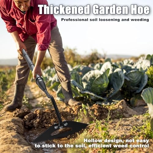 70 Inch Garden Hoe, Heavy Duty Metal Weeding Hoe Tool for Standing, 70 Inches