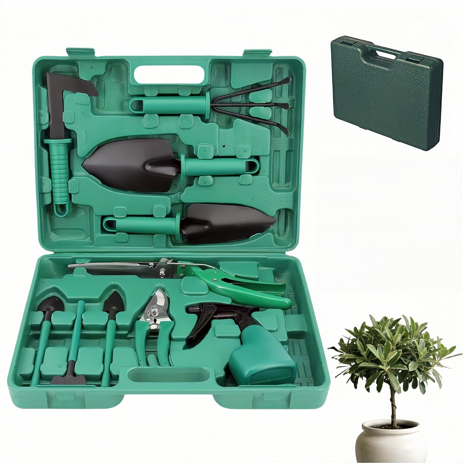 10-Piece Garden Tools Set – Heavy Duty Hand Gardening Kit: Shovel, Pruners, T…