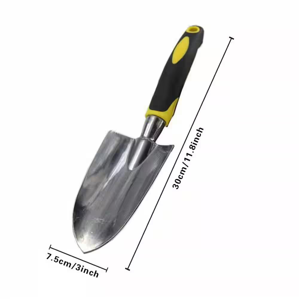 Yellow 11.8 In. Garden Trowel with Soft Rubberized Non-Slip Ergonomic Handle