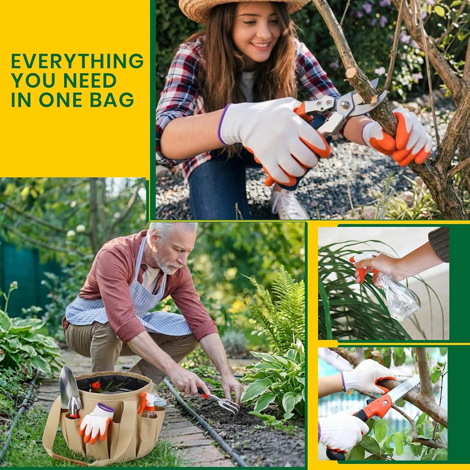 All-in-One 11-Piece Garden Tool Set with Lightweight Tote – Plant Care Made Easy