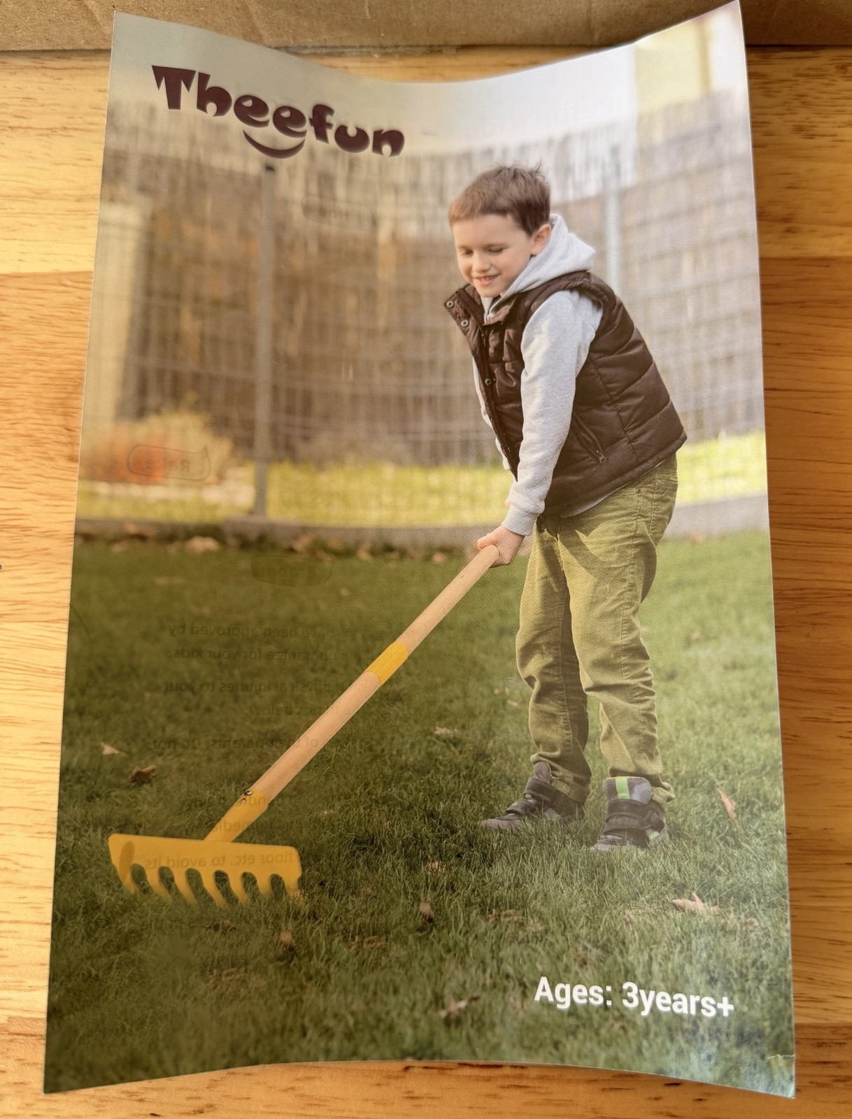 Theefun Kids Garden Tool Set Wooden Handles Metal Head Shovel Rake Hoe Broom Toy