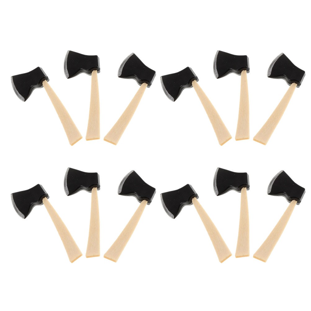 12 Pcs Mini Garden Tools Dollhouse Axe Model for Farm Decoration Accessories