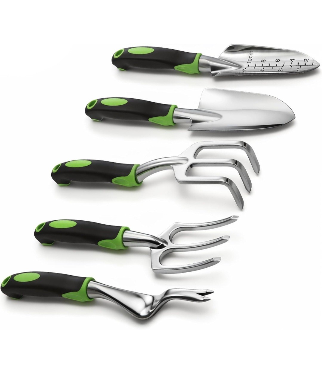 Gardening Tool Set, Heavy Duty Aluminum Alloy Hand Tools, Ergonomic Handle 5 Set