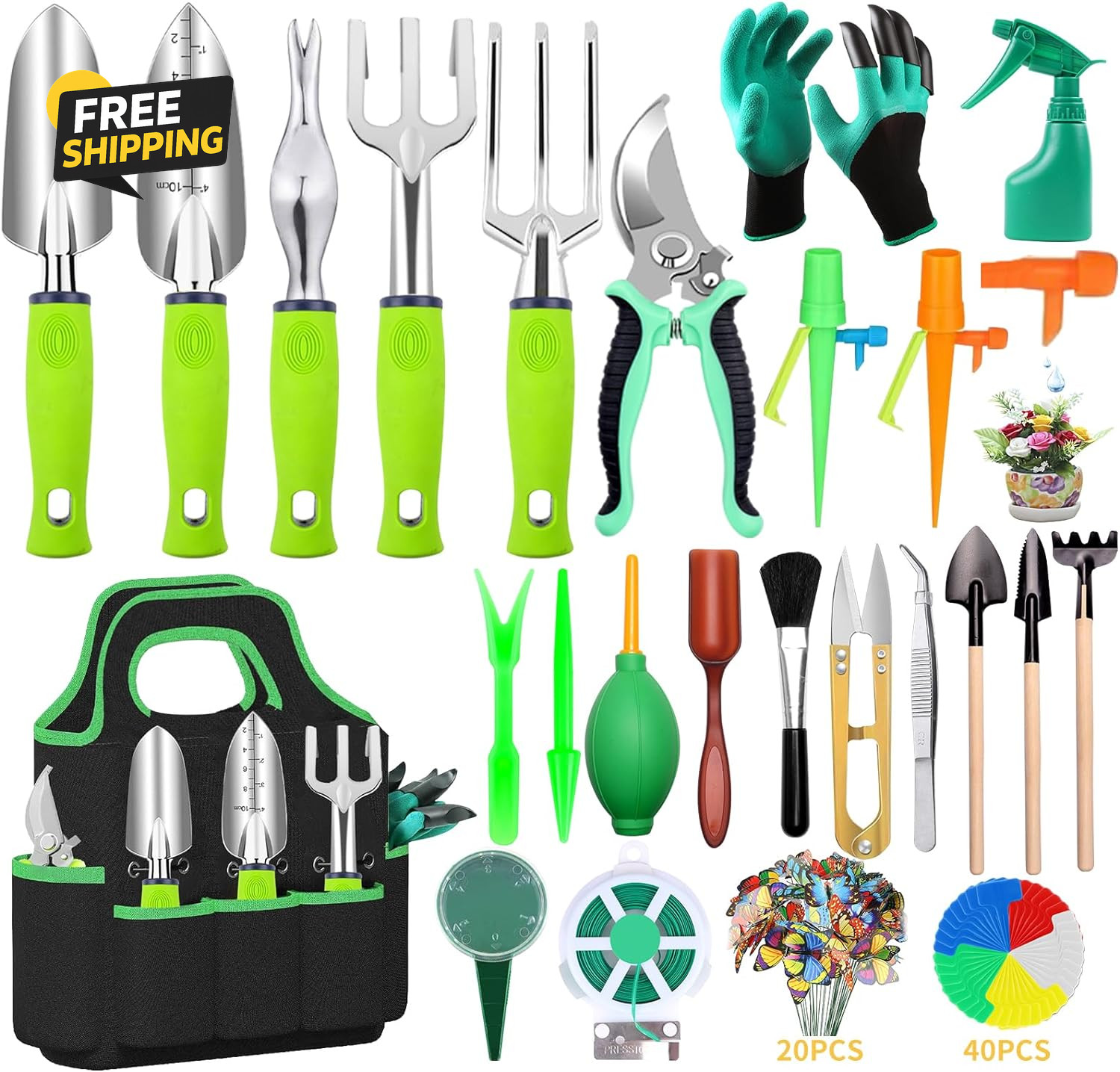 84 PCS Garden Tools Set,10Pcs Succulent Tools Set Included 6Pcs Large Heavy Duty