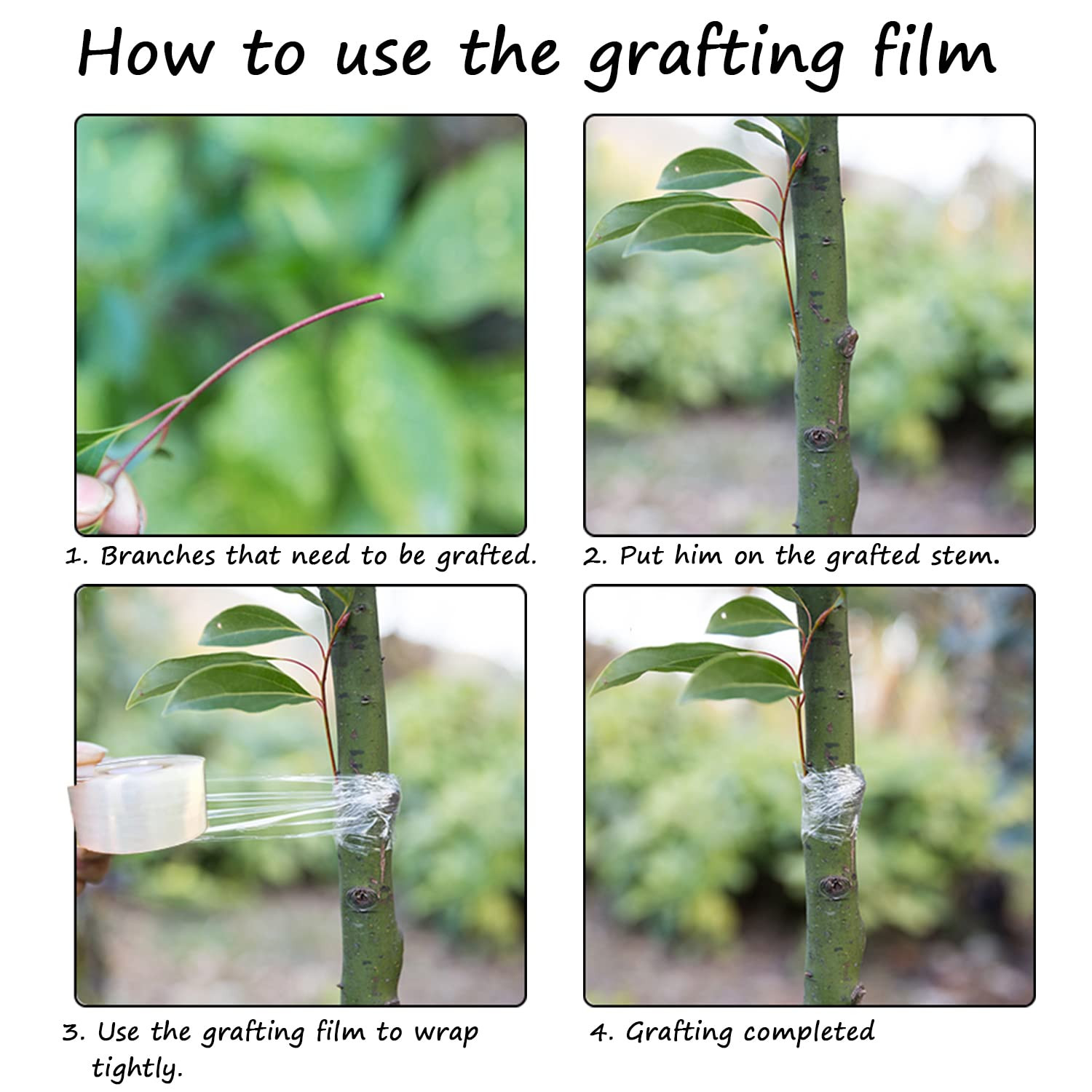 Grafting Tape Film for Plants, 2 Pack Stretchable Garden White