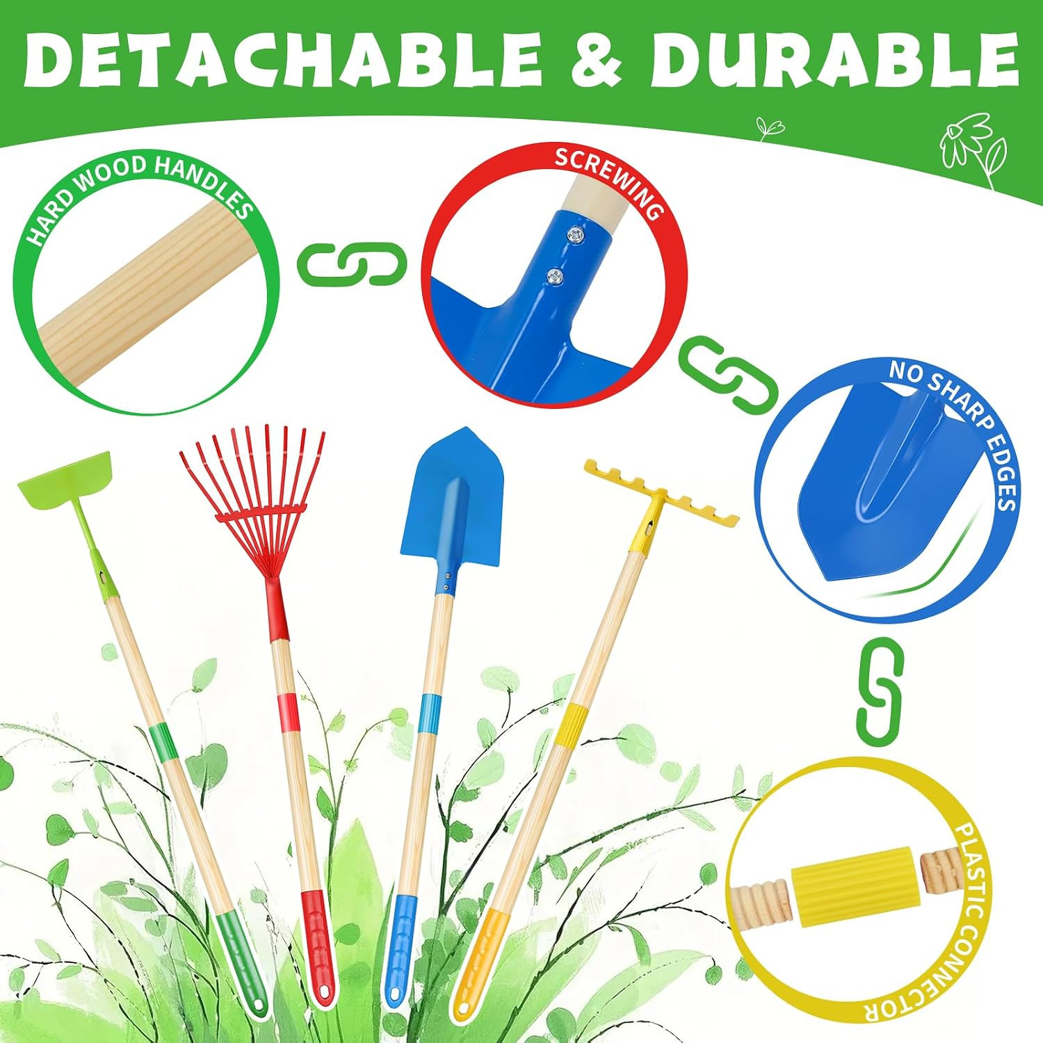 11-Piece Kids Gardening Set with Wheelbarrow, Shovel, Rake, Hoe, Gloves & Apron