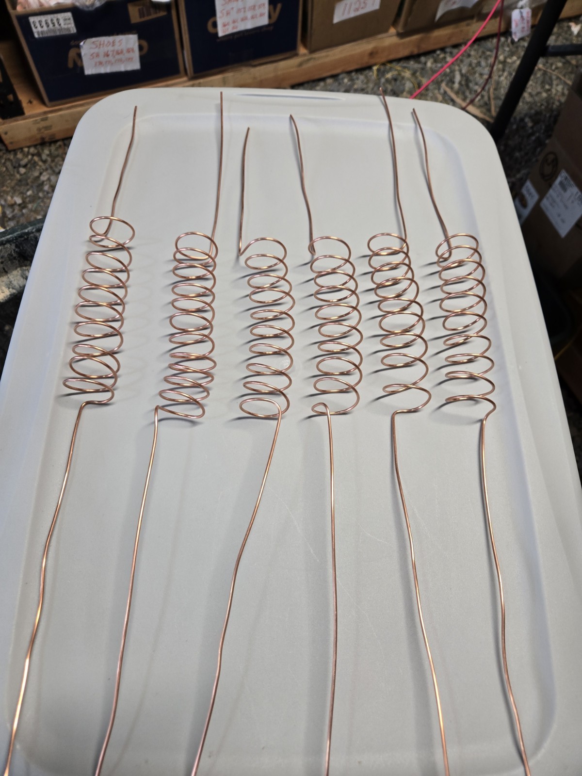 ElectroCulture Copper Spiral Antenna Tight Induct Coil Garden Tool 24″ Lot of 6