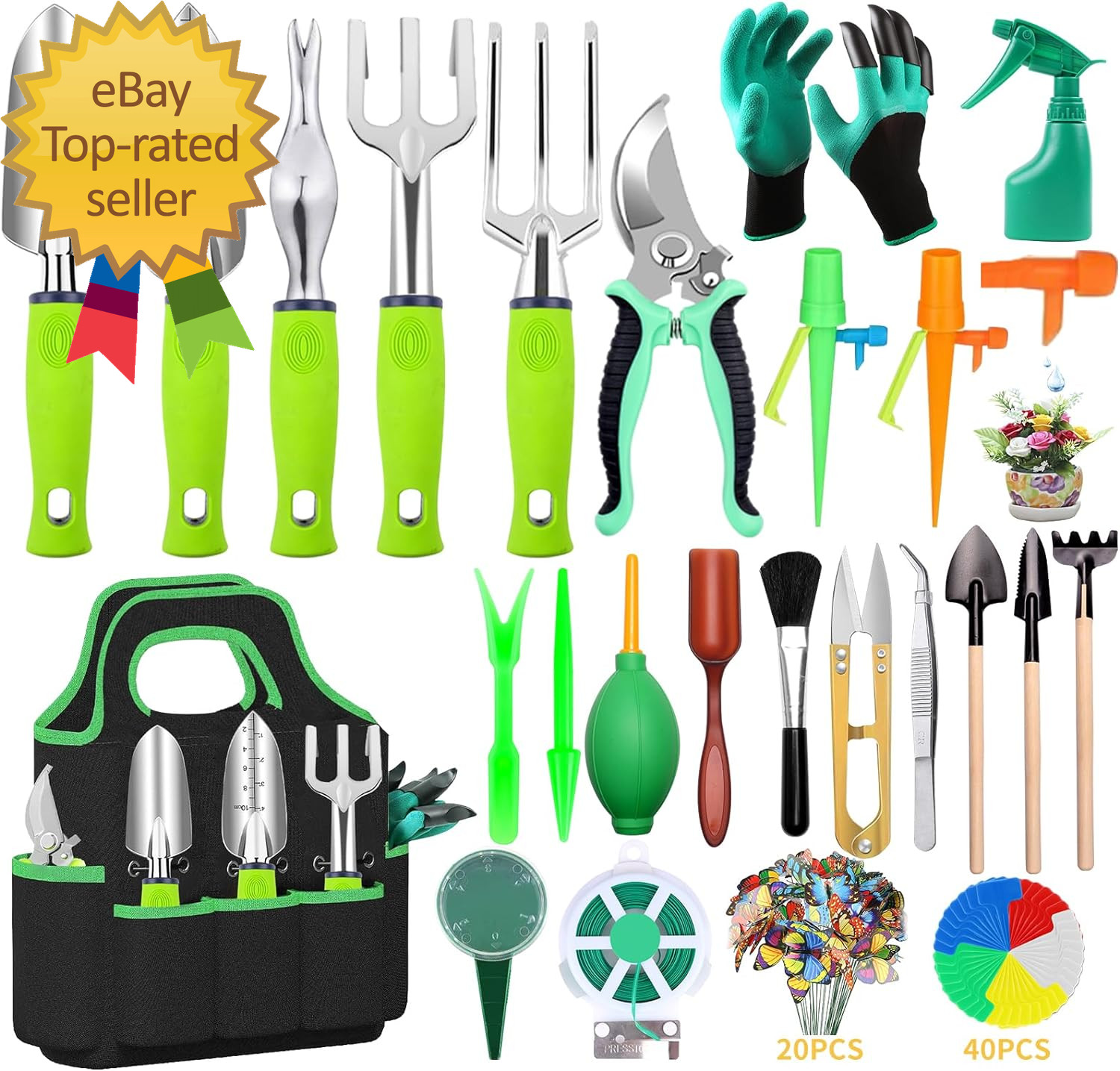 84 PCS Garden Tools Set 10Pcs Succulent Tools Set Included 6Pcs Large Aluminum