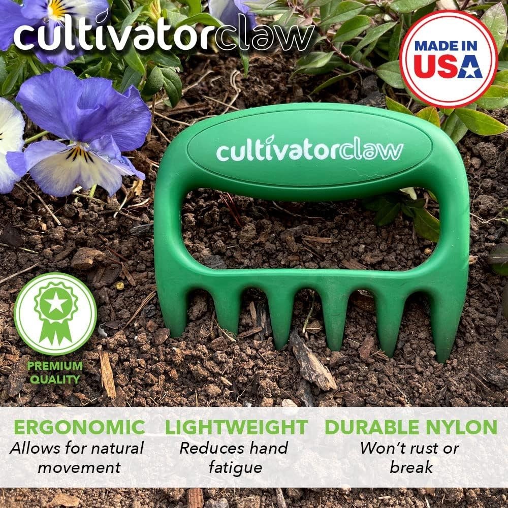 Cultivator Claw Ergonomic Gardening Tool – Lightweight Nylon Weeder, USA-Made