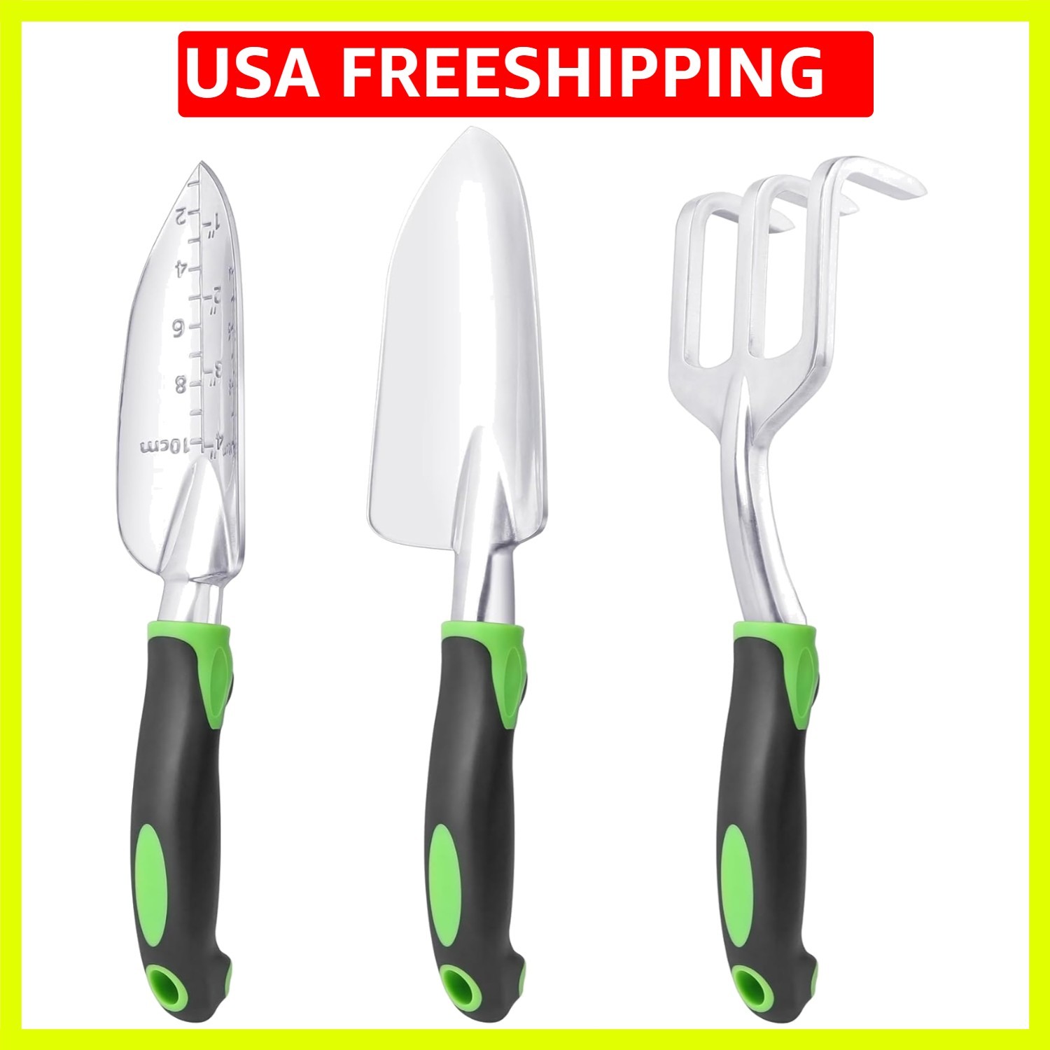 Garden Tools Set, 3 Pack Heavy Duty Gardening Tools Set Include Garden Shovel…