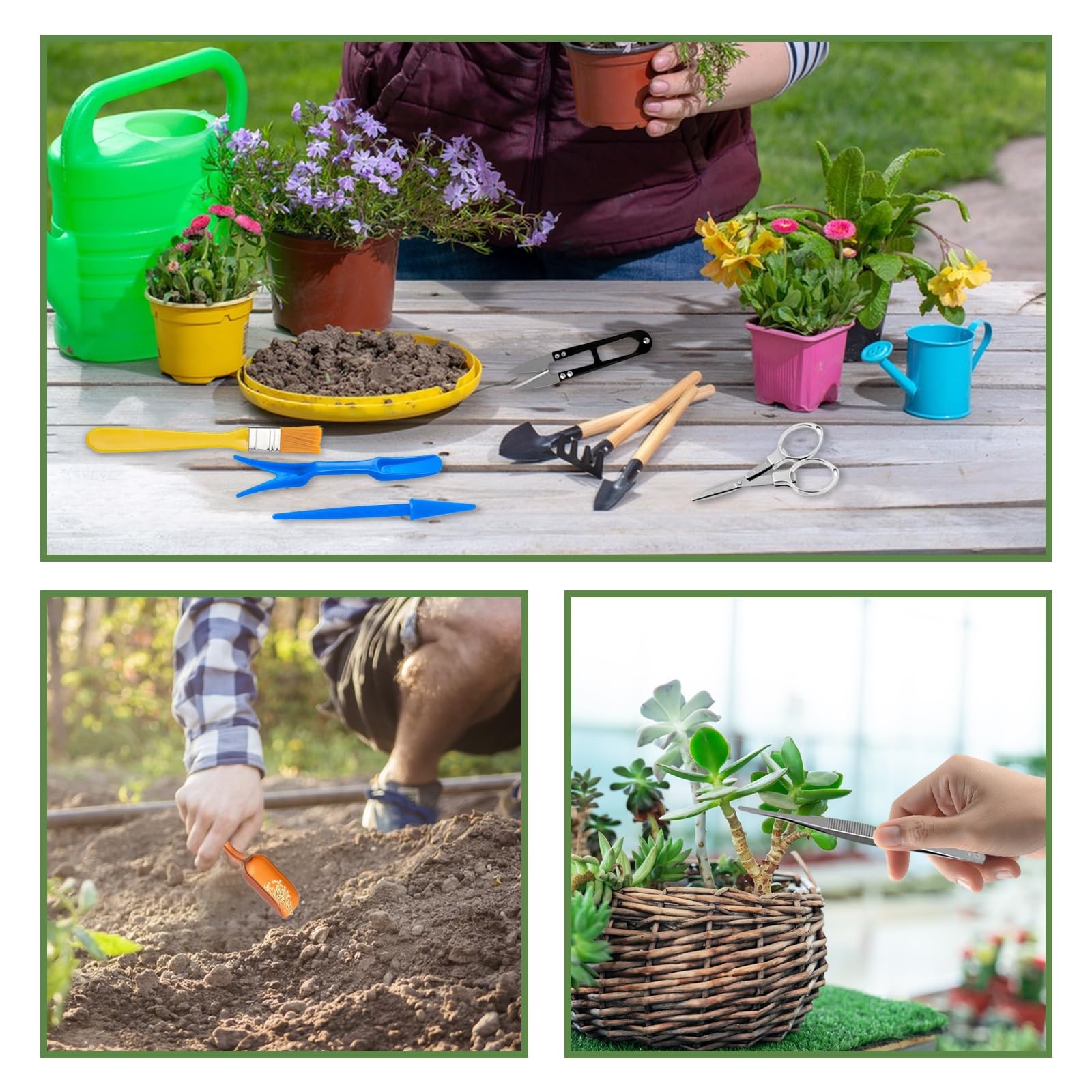 Mini Garden Tool Set 12 PCS Portable Gardening Hand Tools Multiple Miniature