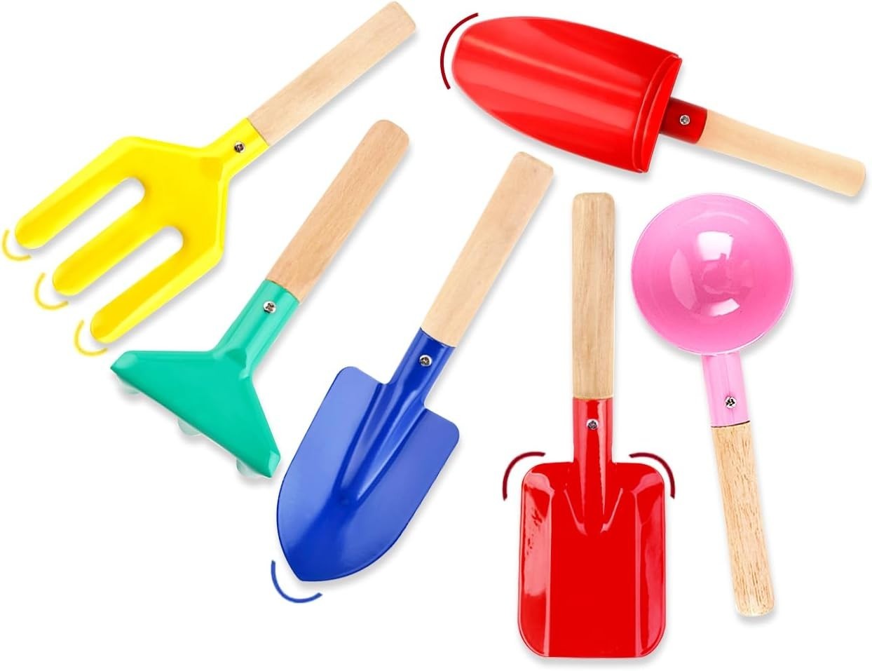 6-Piece Colorful Kids Gardening Tools Set: Safe Beach & Garden Exploration
