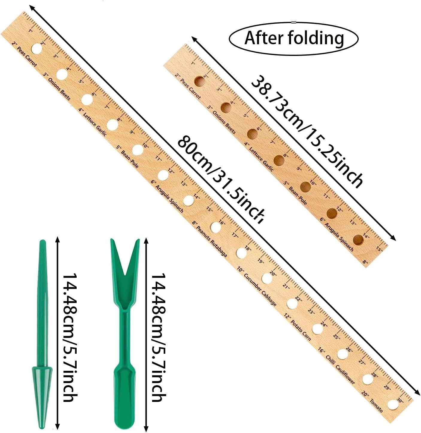 Foldable Plant Ruler Spacer Tool Seeder – Precise Planting for Vegetable Garden