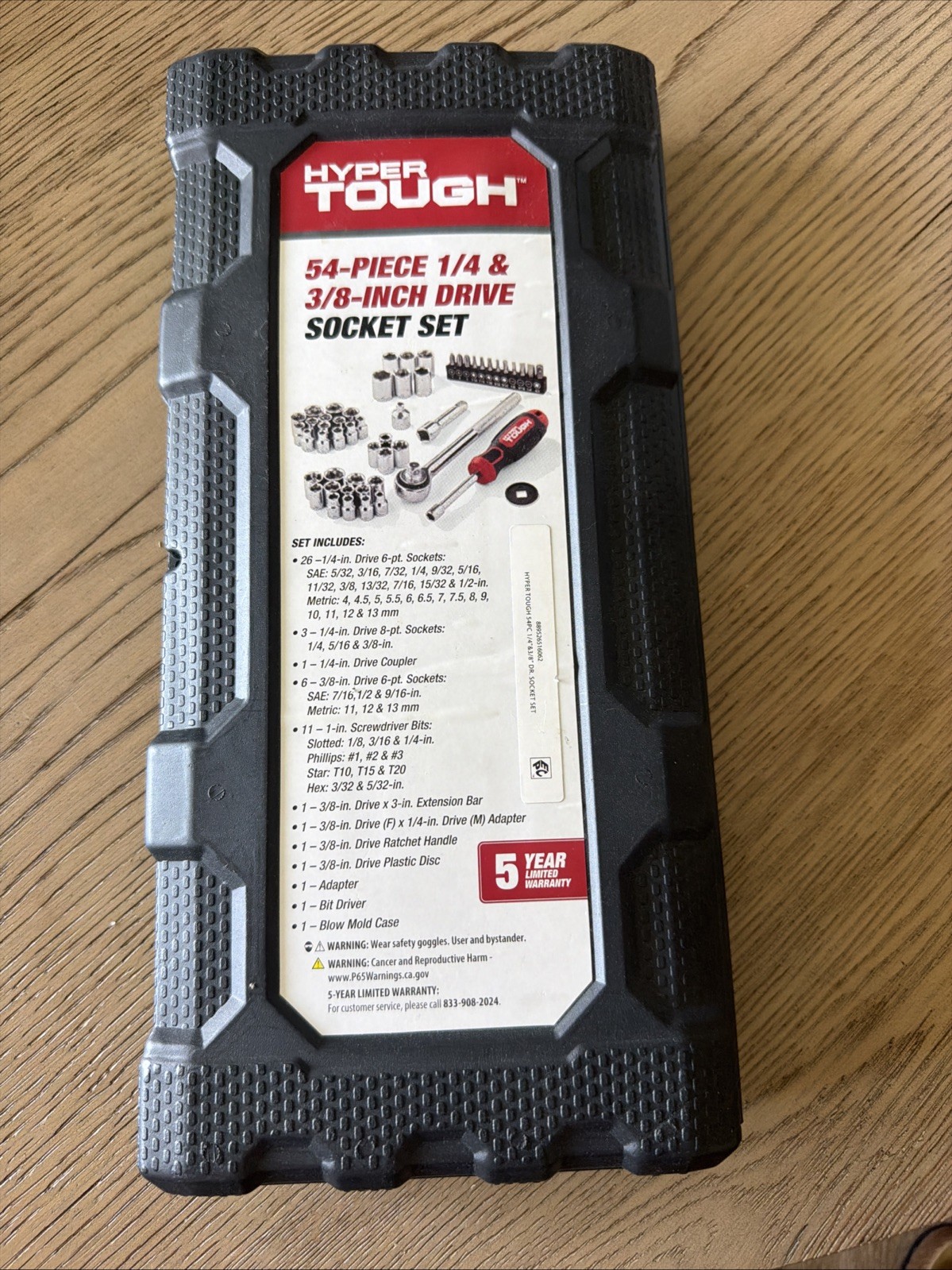 Hyper Tough 54-Piece Socket Set + 376Pc Hardware Nails Assortment Bundle