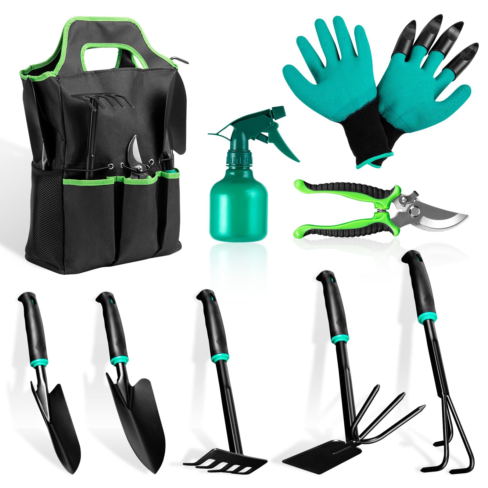 9 PCS Garden Tool Set Kids Gardening Kit Digging Planting Pruning Storage Bag