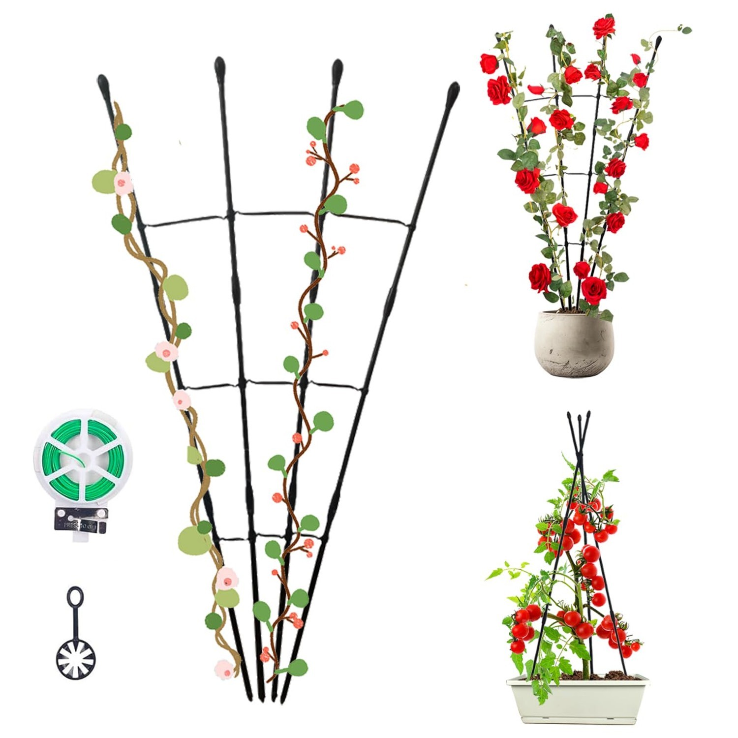 Garden Trellis for Climbing Plants Outdoor & Indoor, 47in Plant Trellis for V…