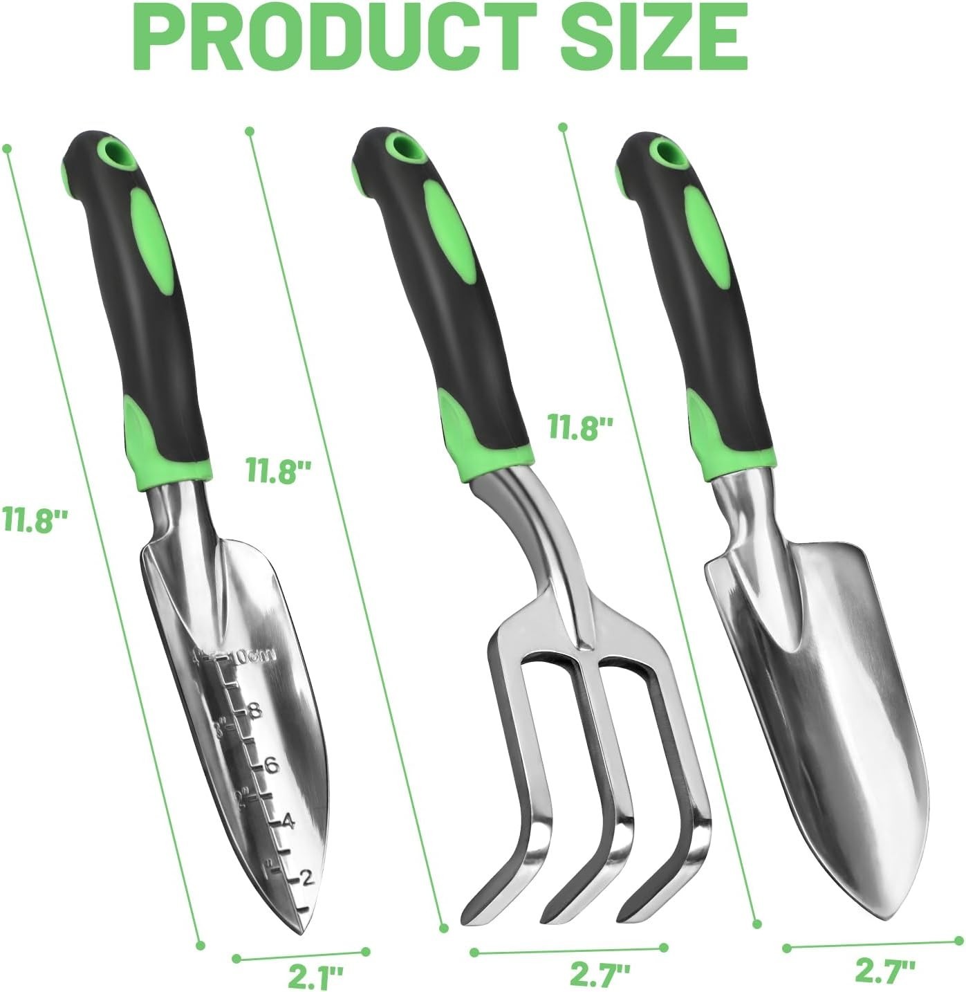 Garden Tool Set, 3 Pack Heavy Duty Gardening Hand Tools with Non-Slip Rubber …